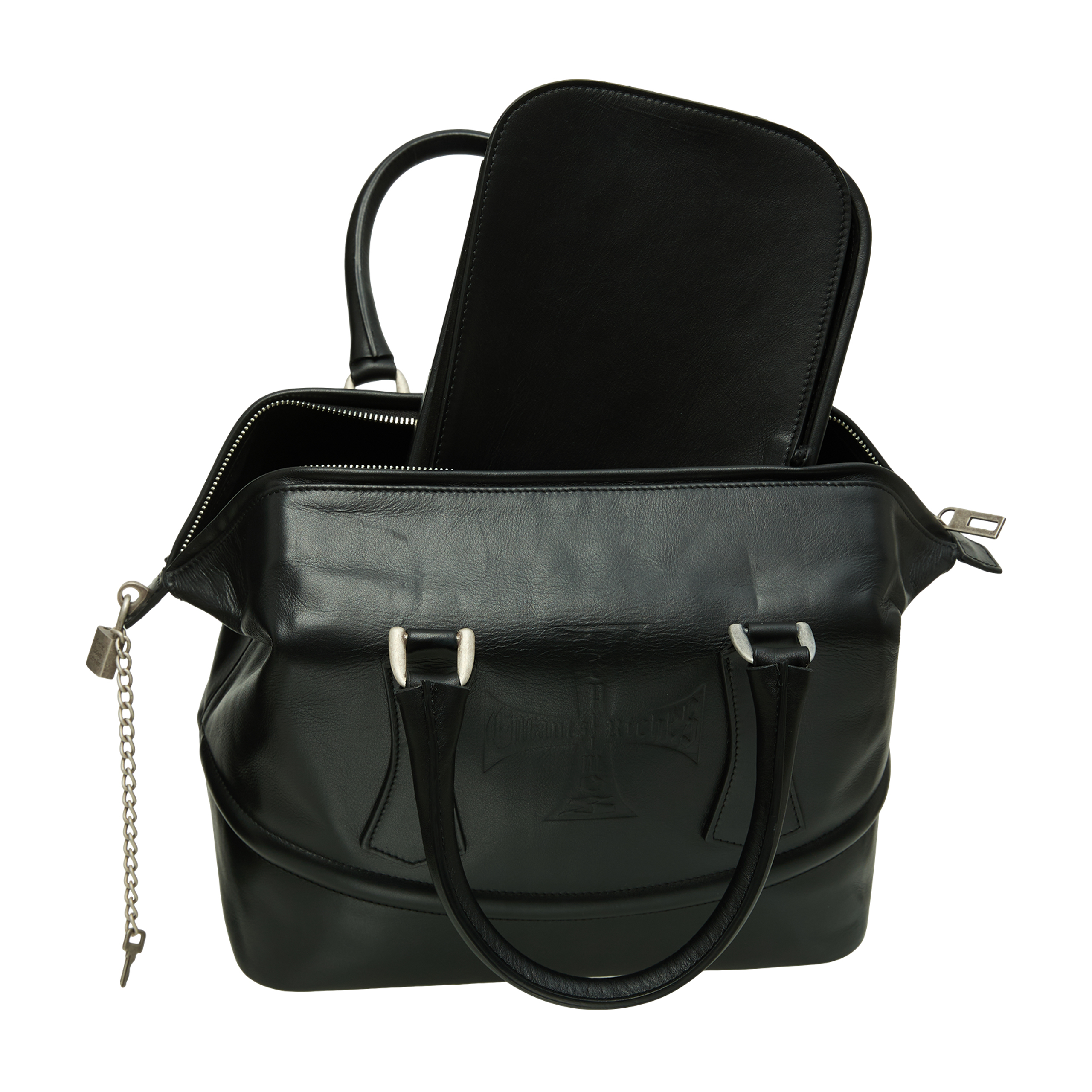 Enfants Riches Deprimes Leather Bowling Bag With Logo In Black