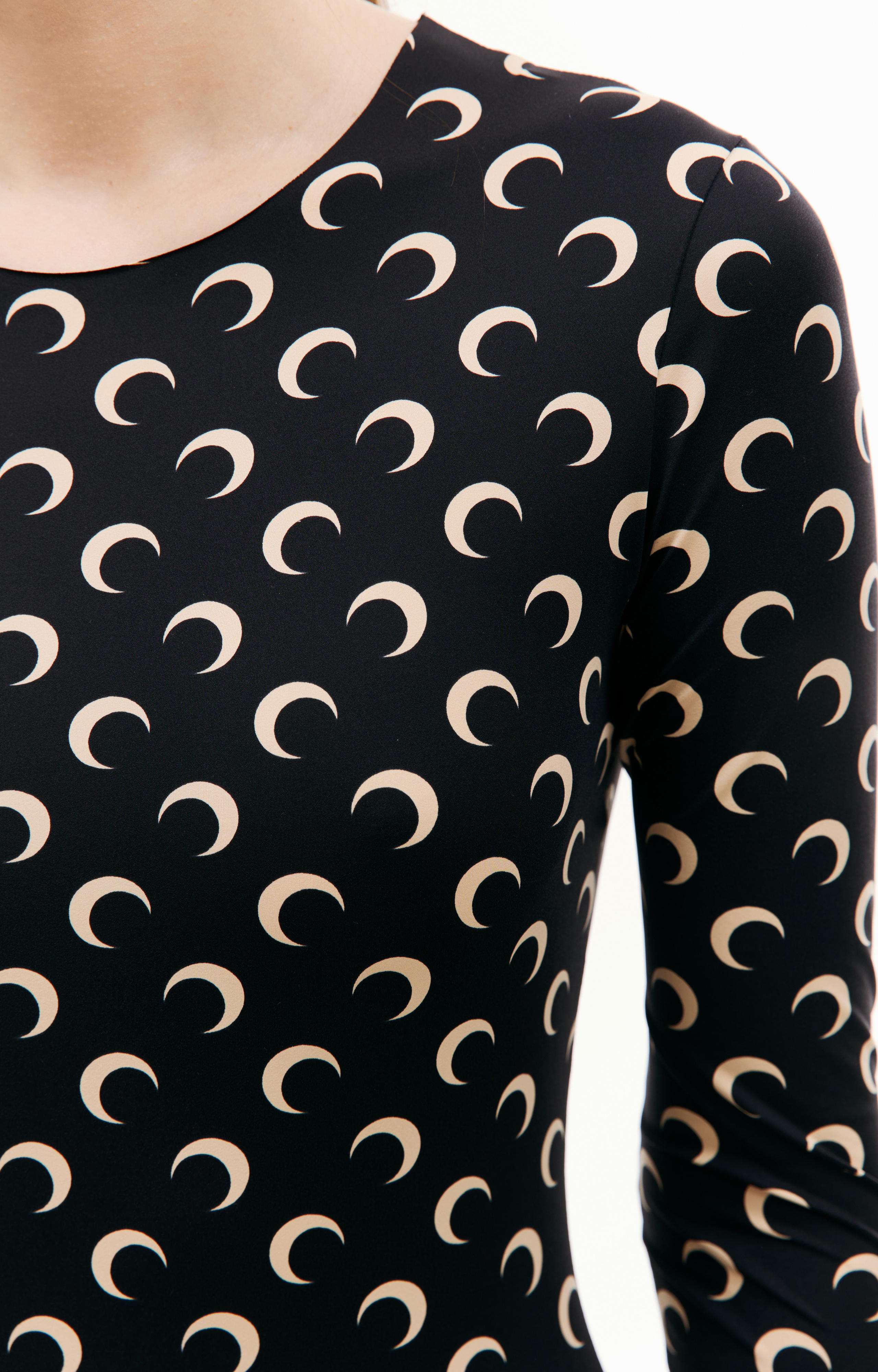 Buy MARINE SERRE women black moon all over logo jumpsuit for $530 