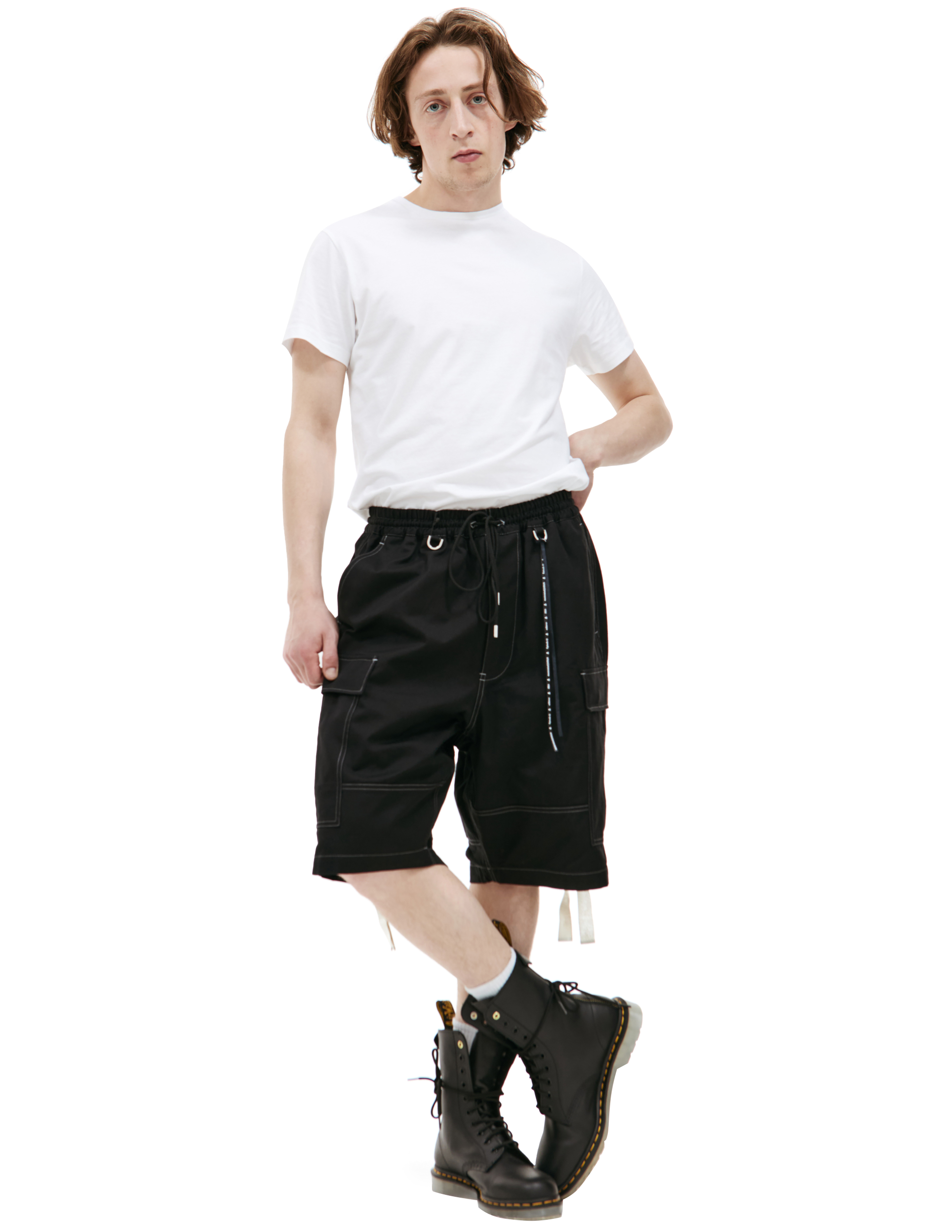 Shop Mastermind Japan Black Cargo Shorts