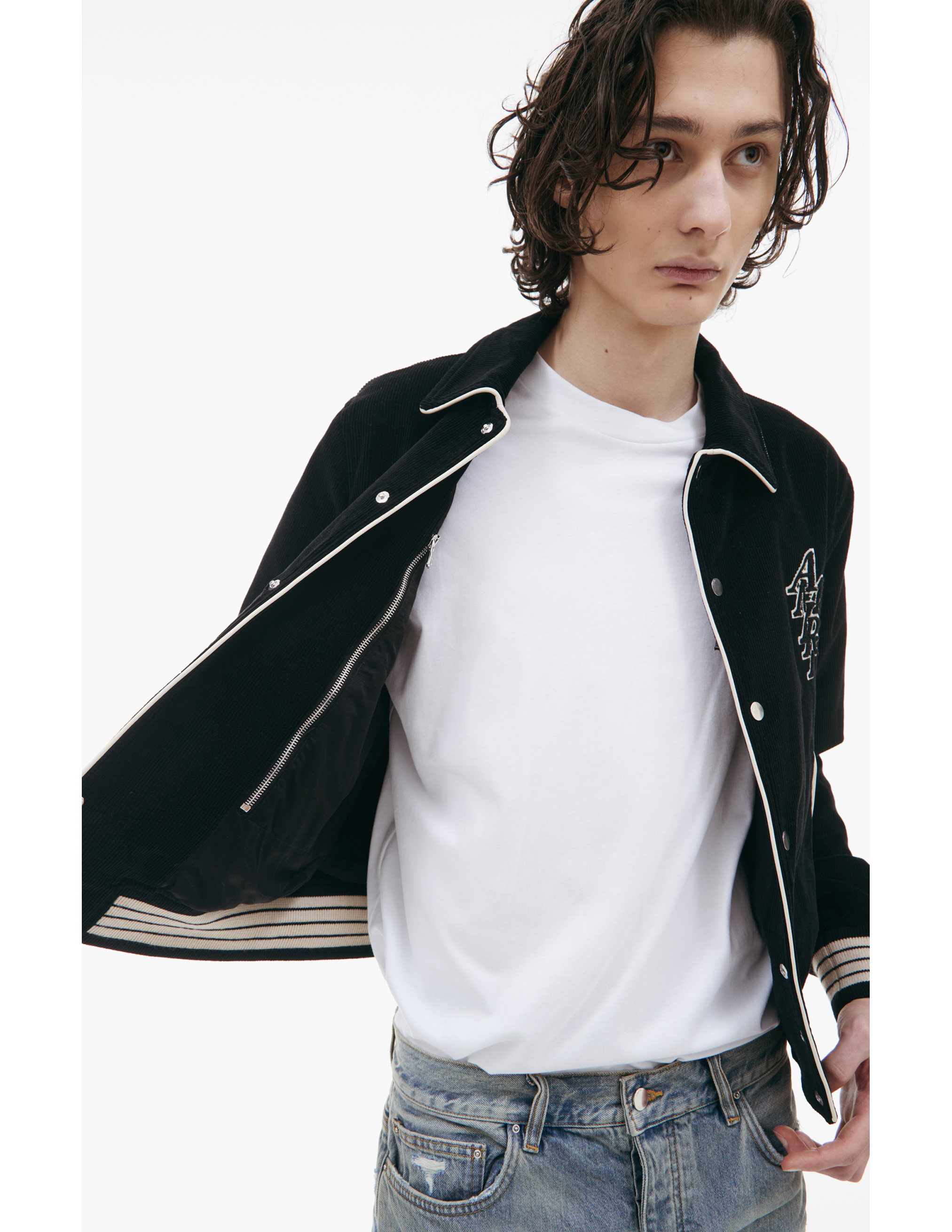 Amiri Corduroy Jacket With Buttons In Black