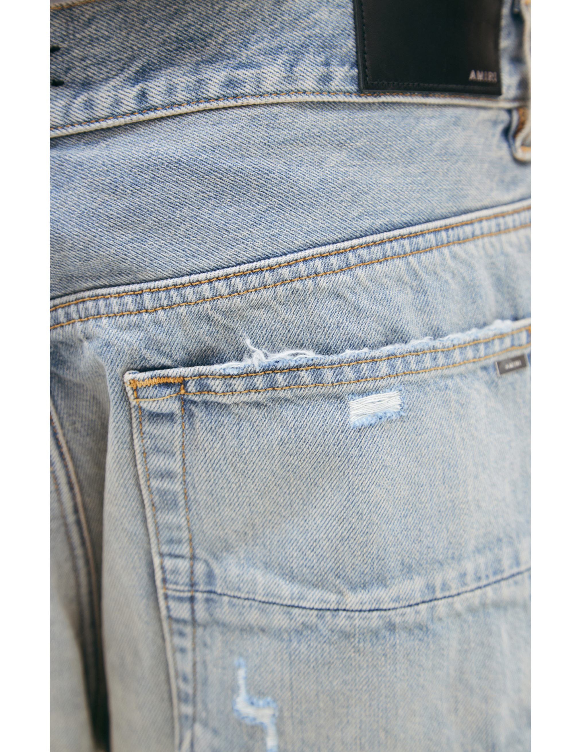 Amiri Ripped Jeans With Scuffs In Blue