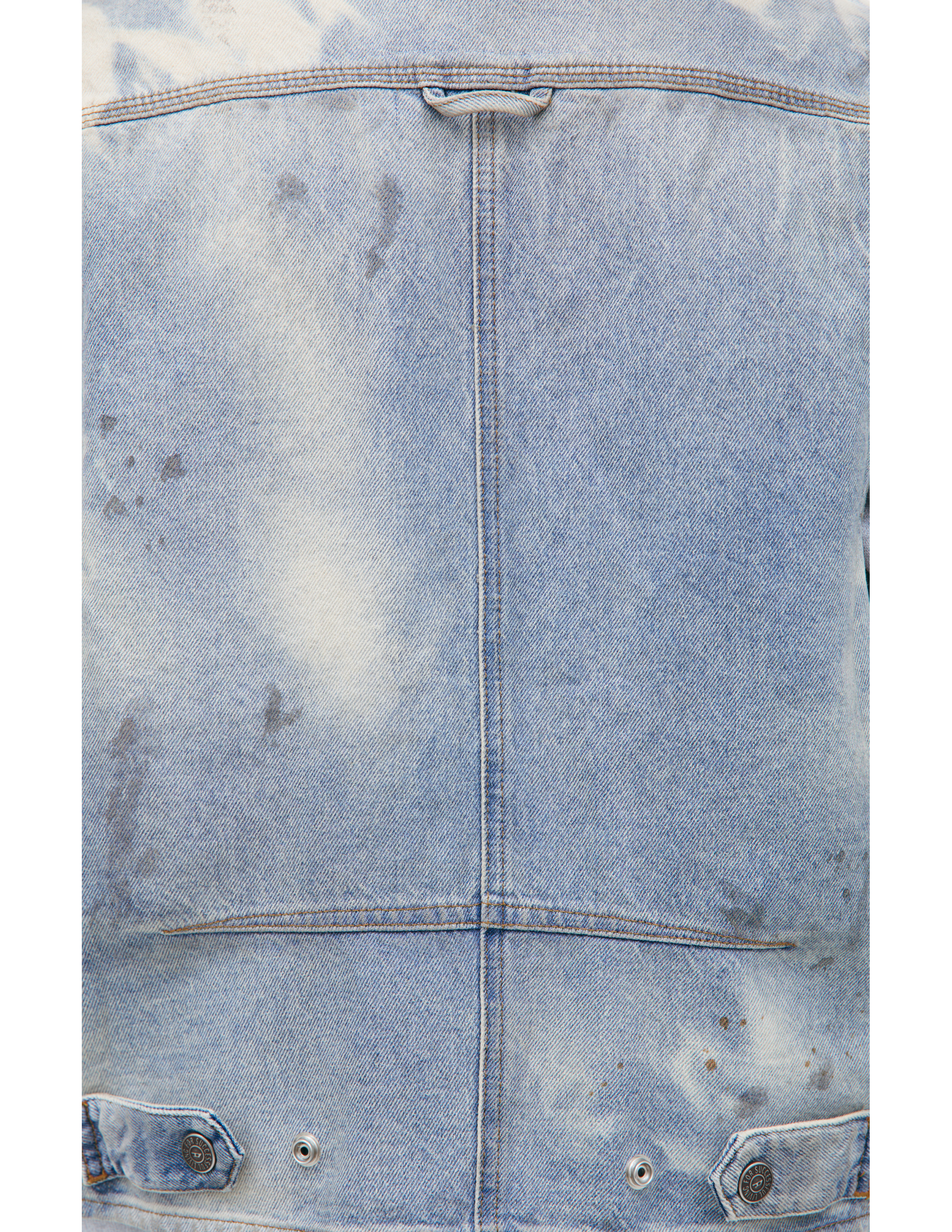Diesel Denim Vest With Patch Pockets In Blue