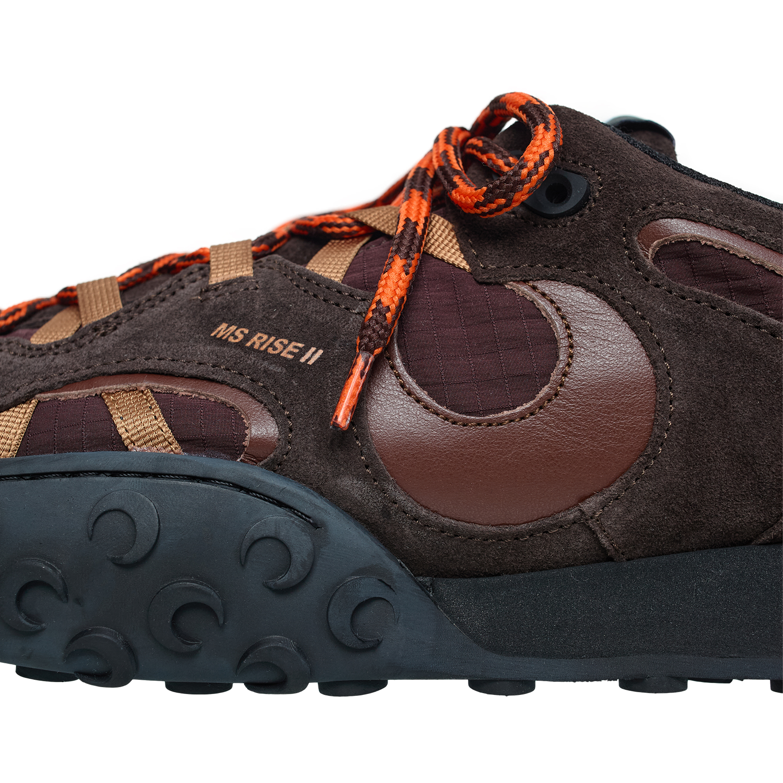 Buy MARINE SERRE men brown sneakers ms rise ii for $323 online on