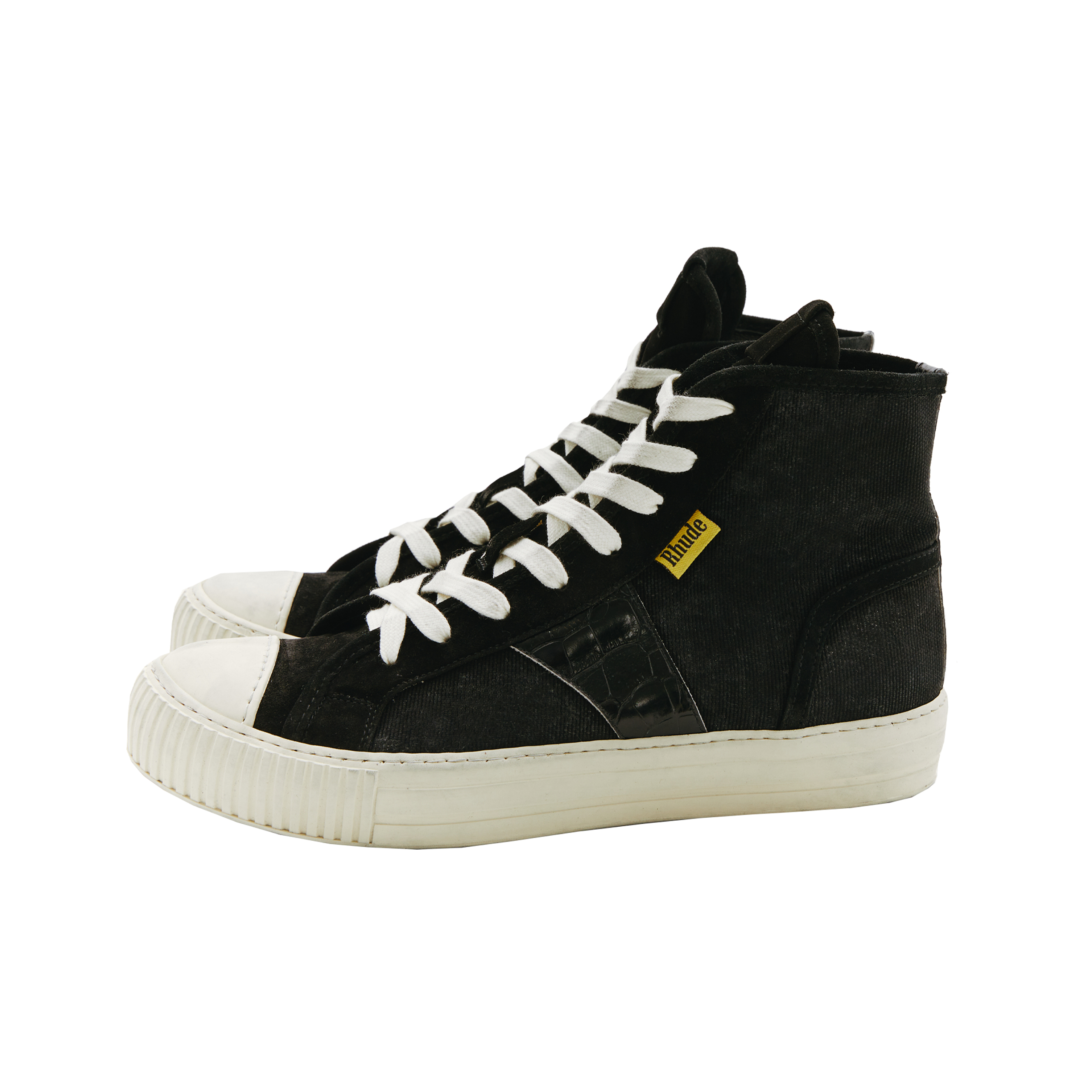 Rhude Sneakers With Leather Inserts In Black