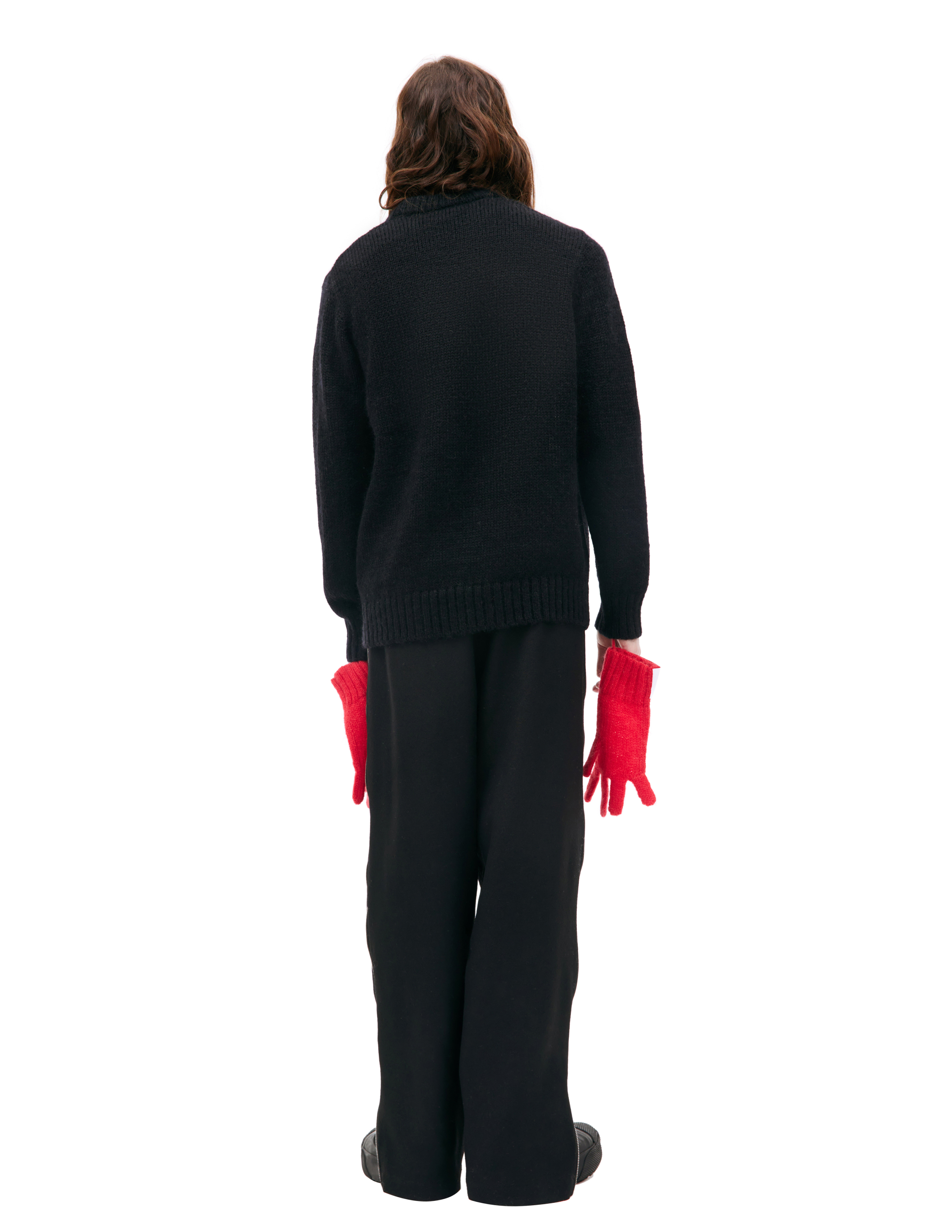Shop Charles Jeffrey Loverboy Sweater With Removable Gloves In Black