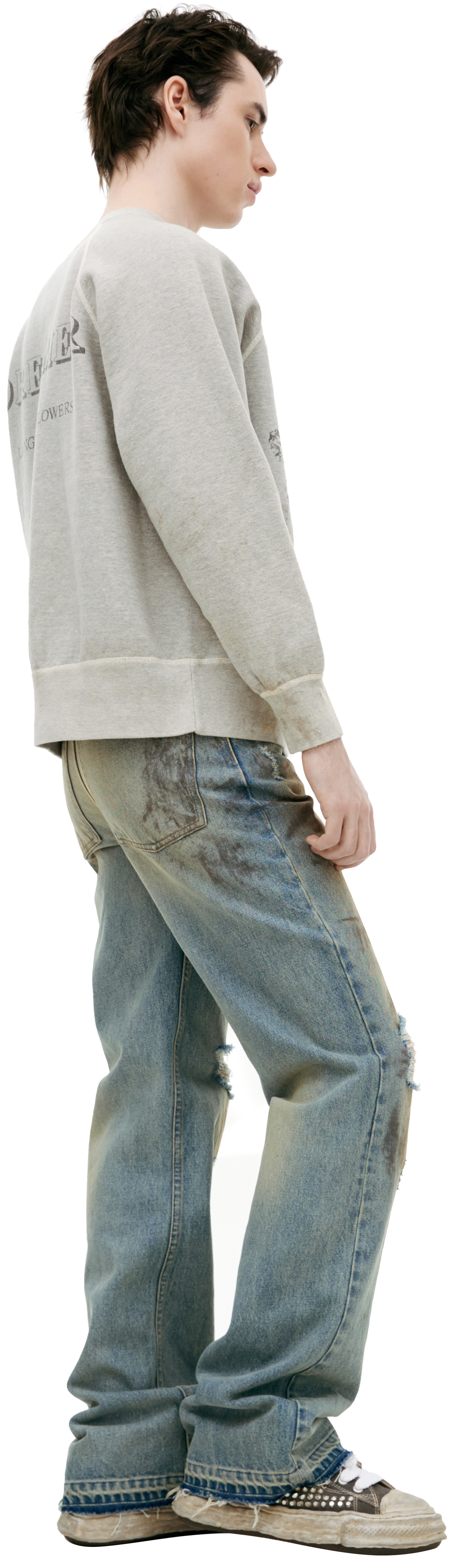 Buy Saint Mxxxxxx men grey 'poppy' print sweatshirt for $550