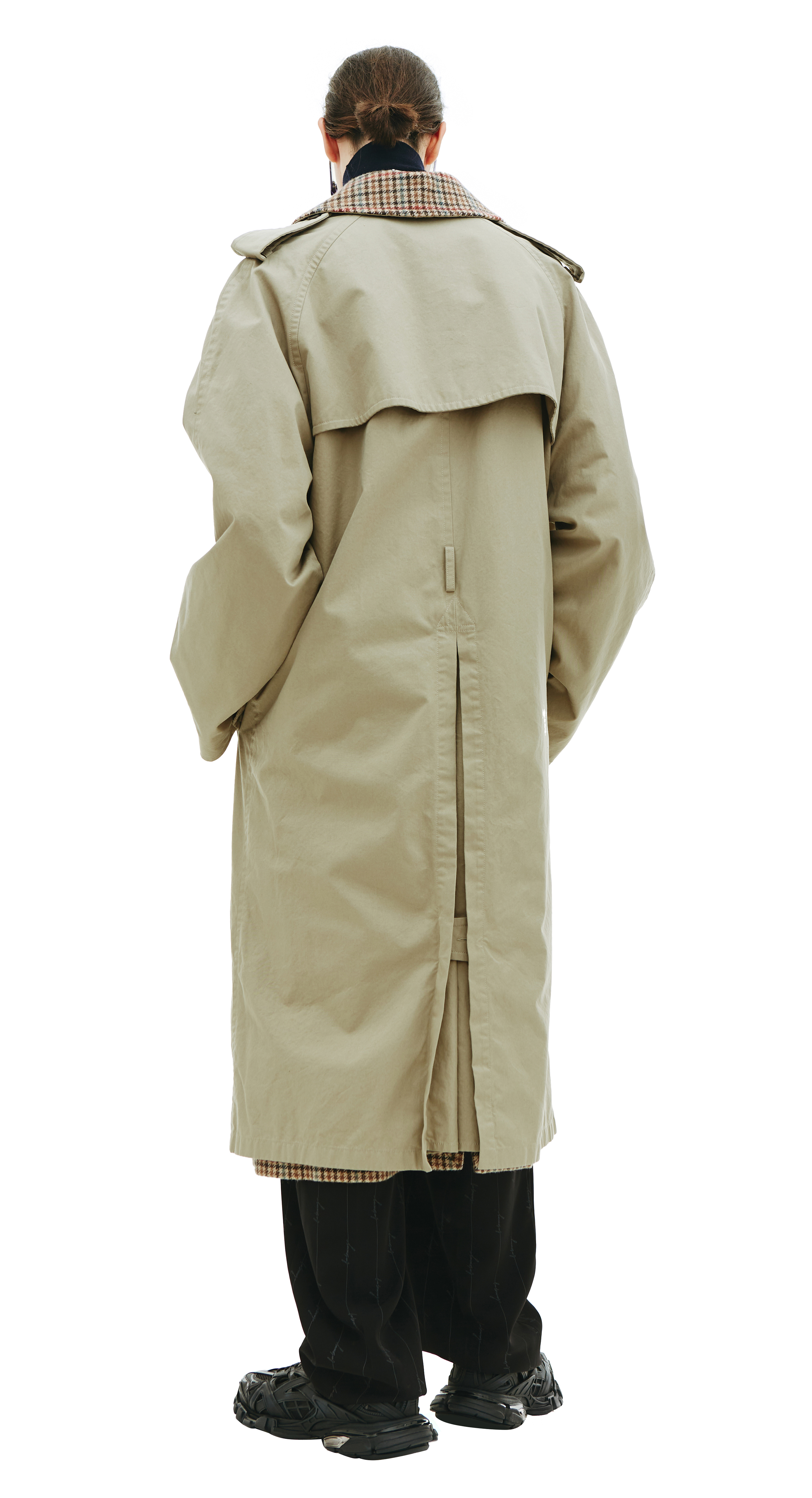 Buy Balenciaga women beige reversible trench coat for $3,775