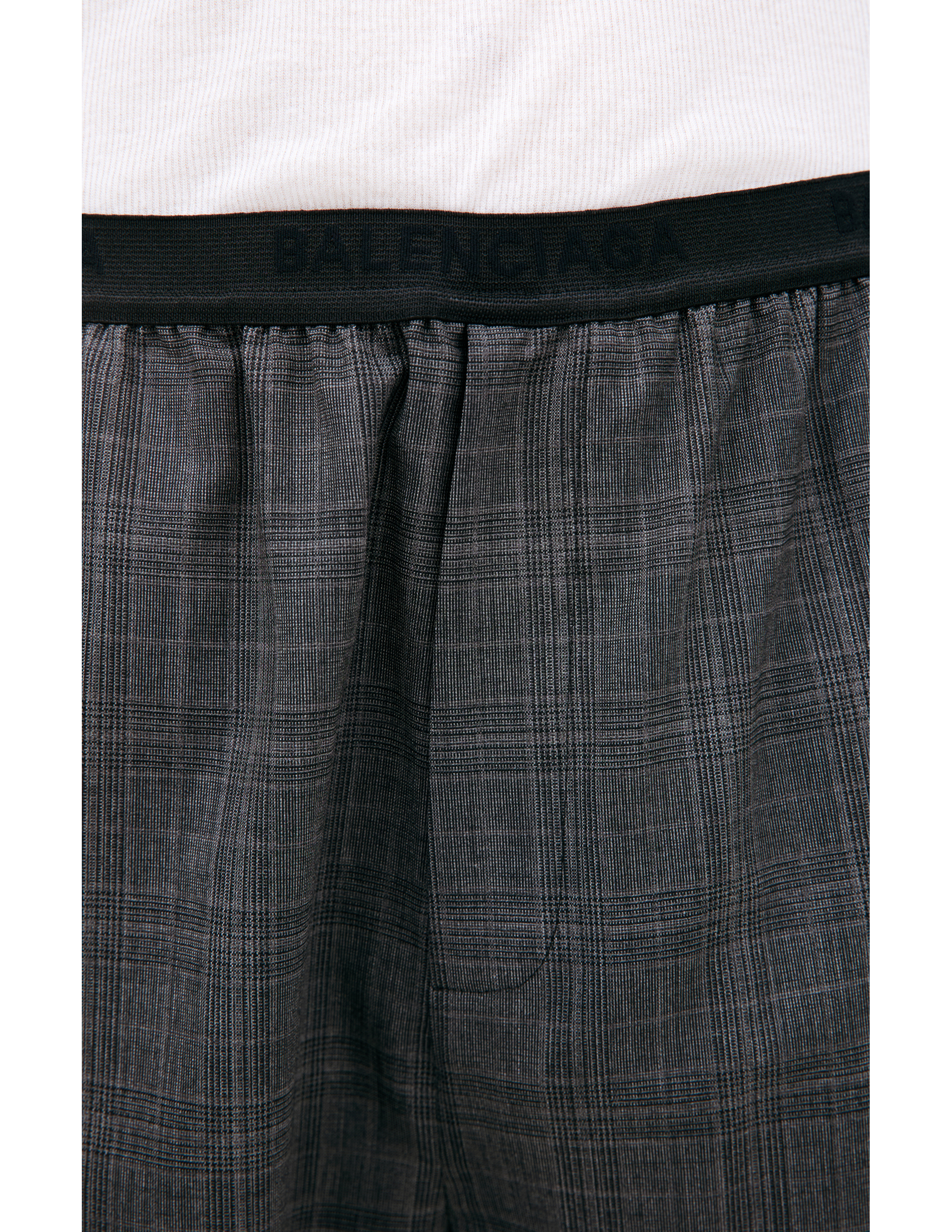 Shop Balenciaga Wool Plaid Trousers In Grey