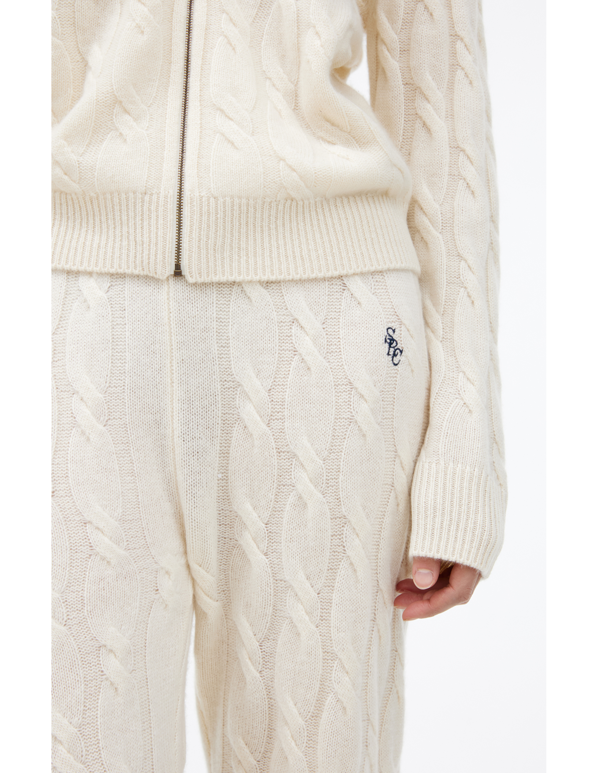 Sporty And Rich Cable-knit Trousers In Beige