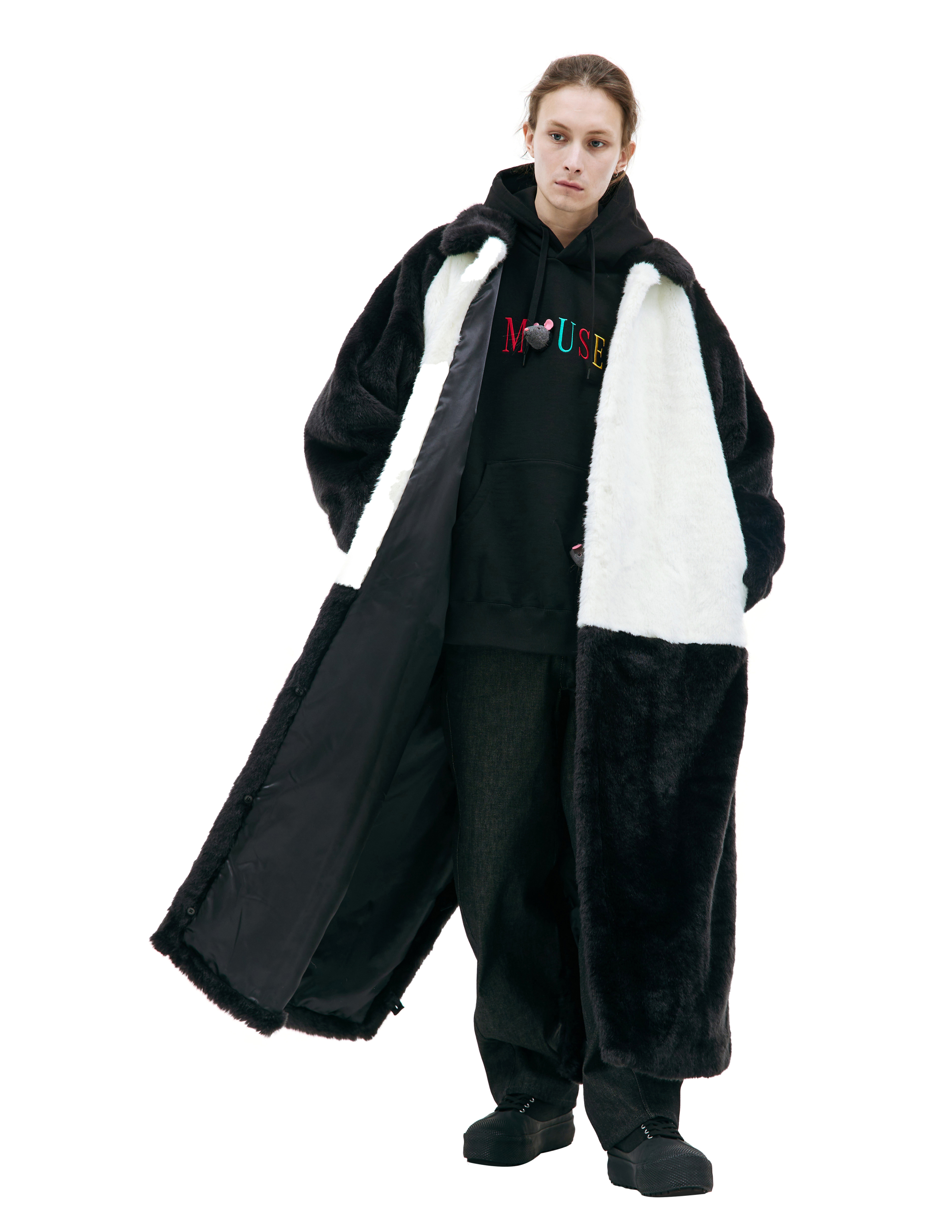 Shop Doublet Faux-fur Coat In Black