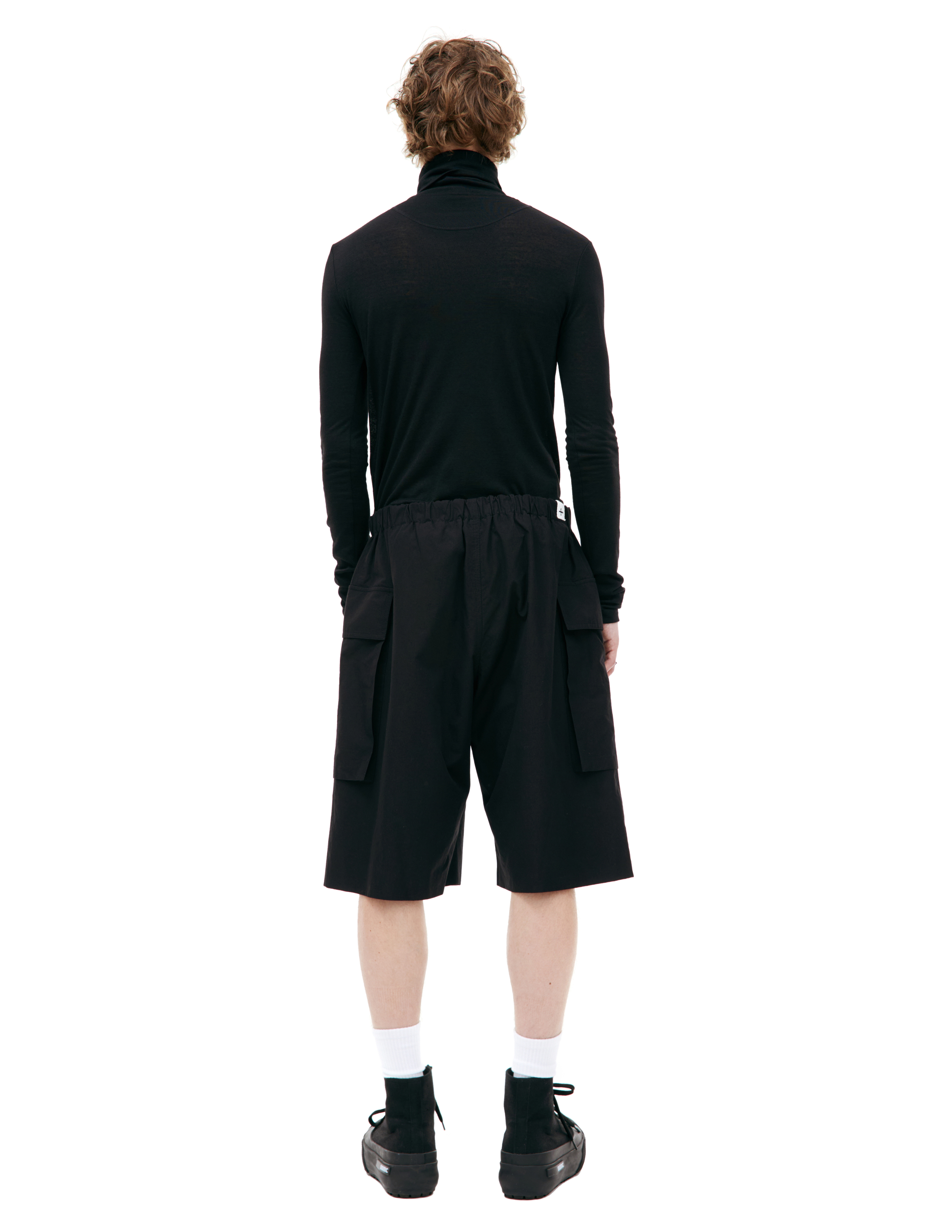 Shop Jil Sander Cotton Cargo Shorts In Black