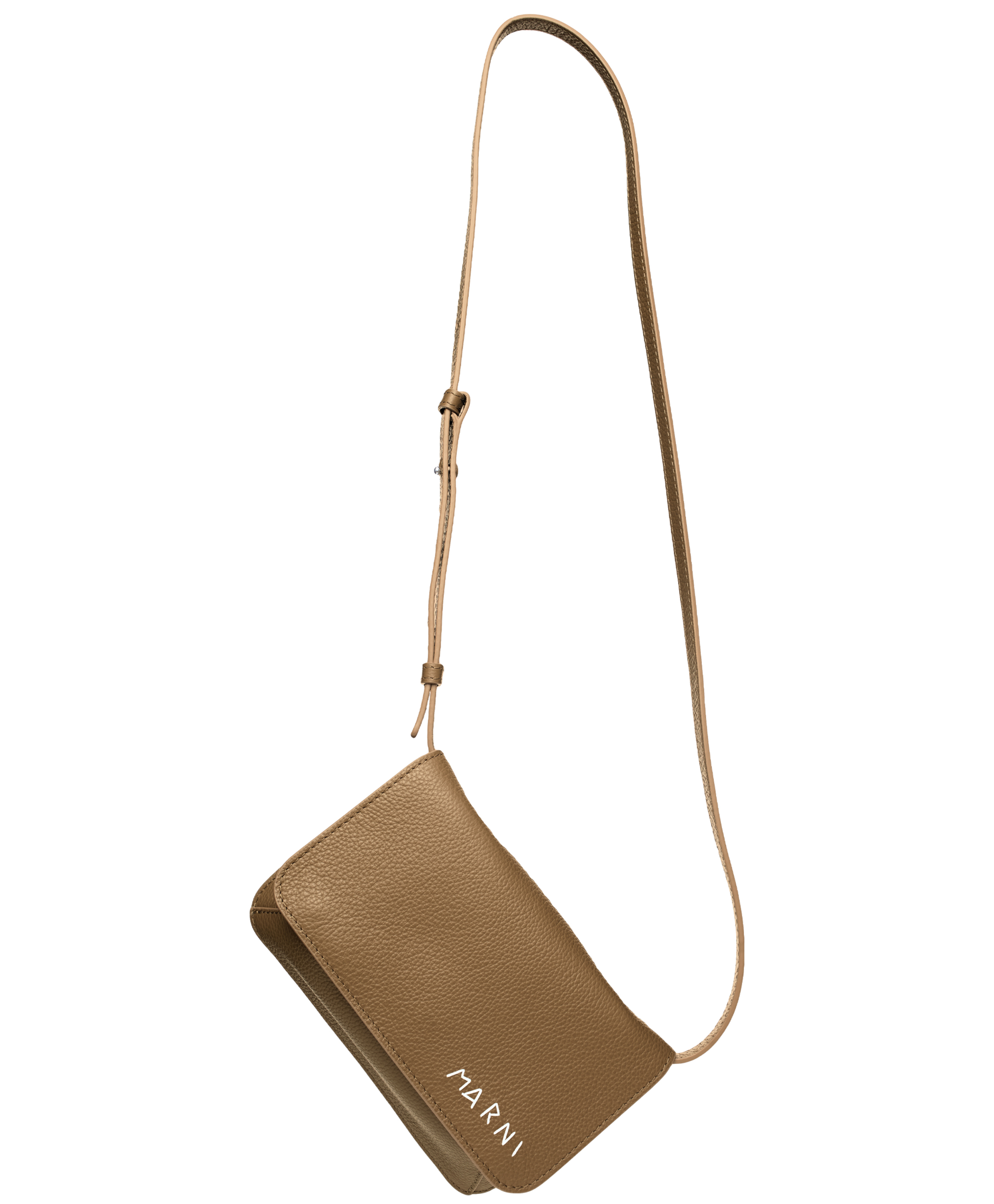 Shop Marni Beige Hand-stitched Bag