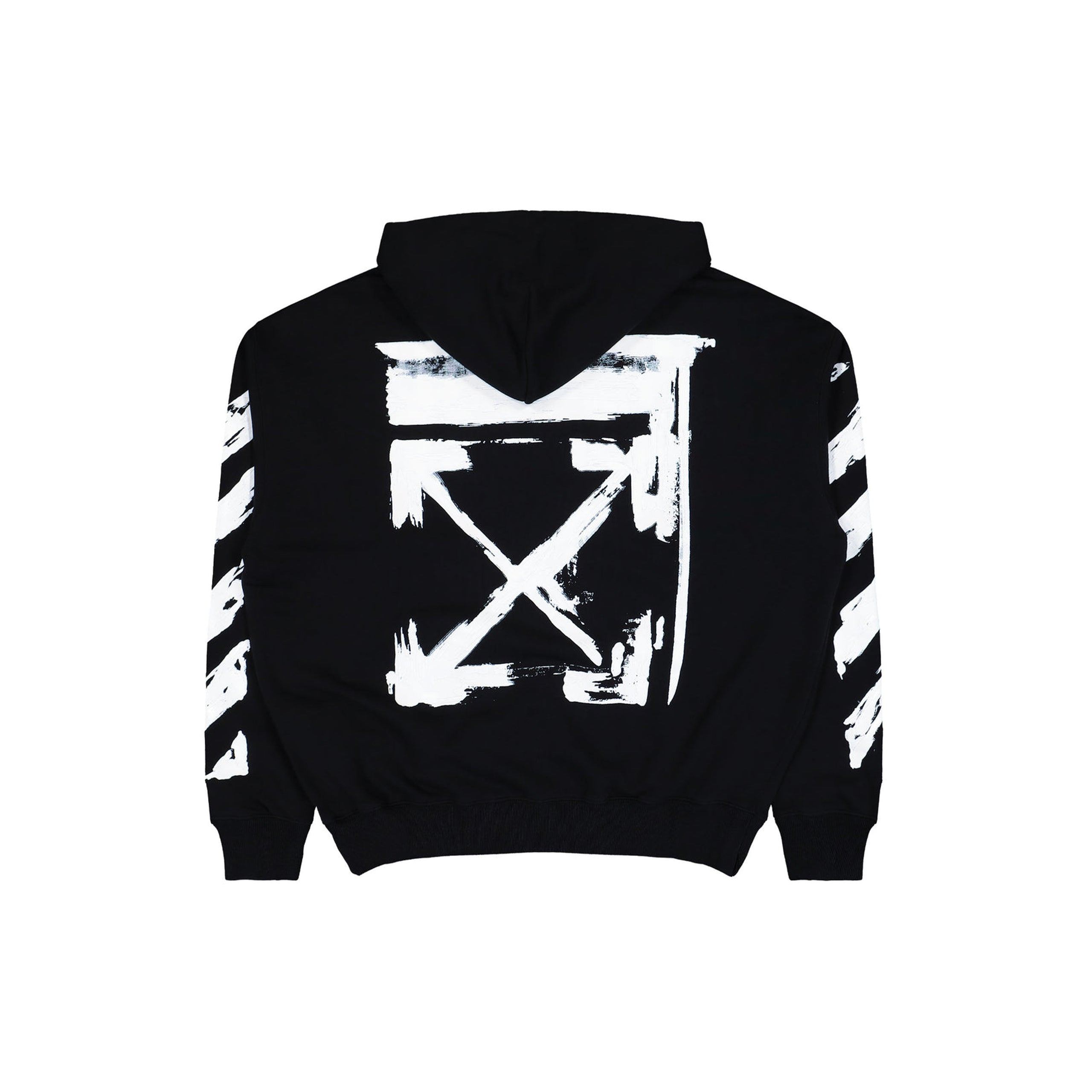Off-white Ink Arrow Skate Zip Hoodie In Black