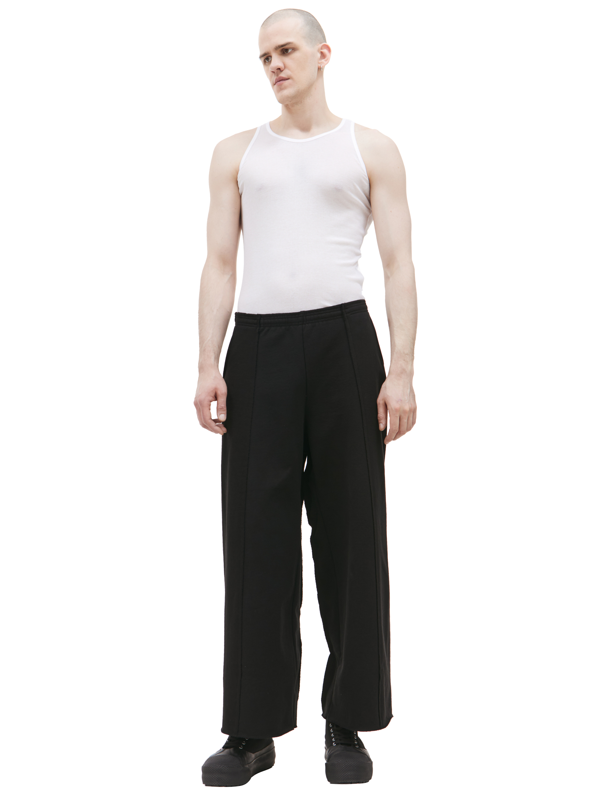 Shop Prototypes X Yeezy Gap Engineered Wide Leg Sweatpants In Black