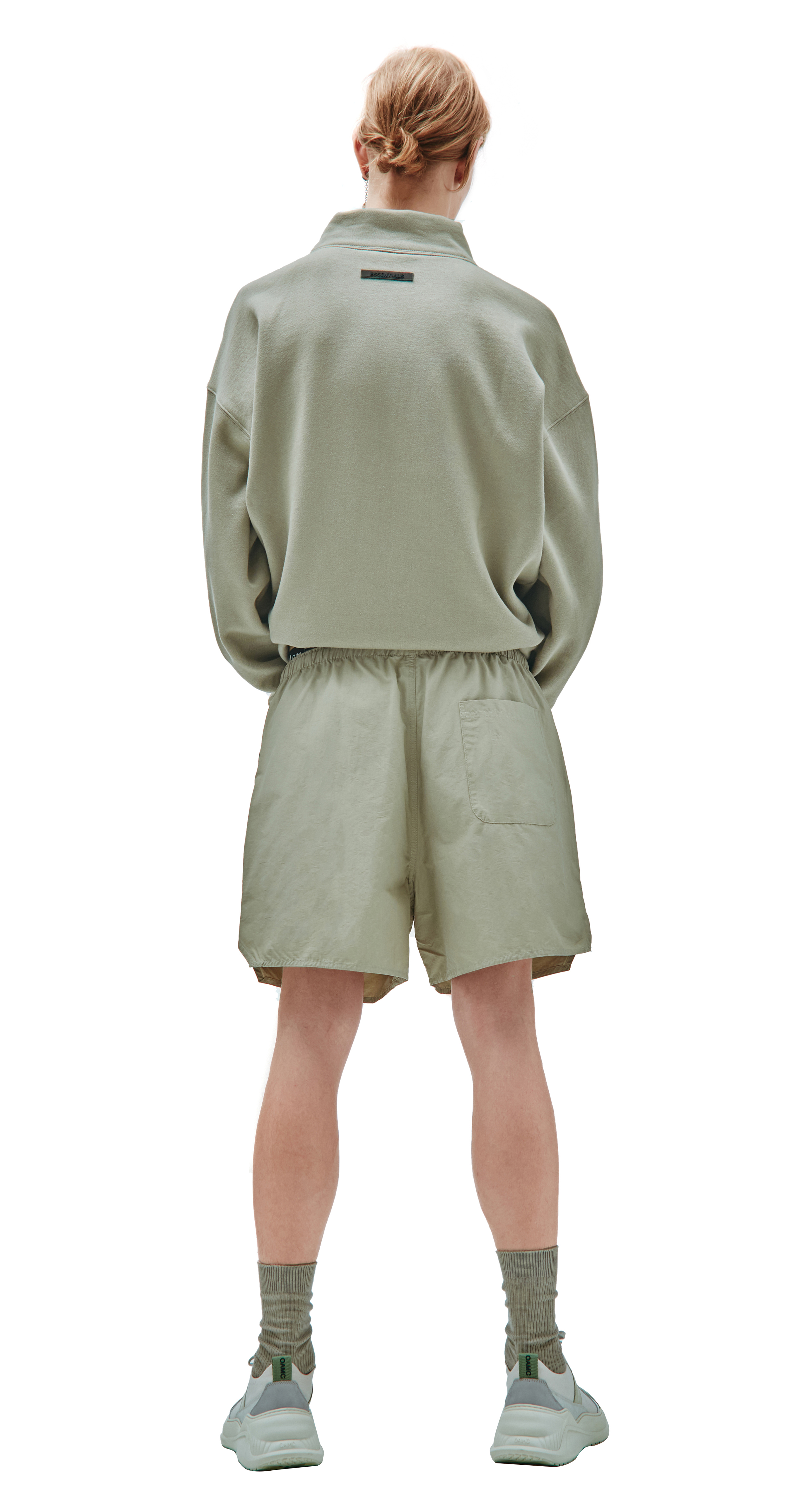 men green logo print nylon shorts 