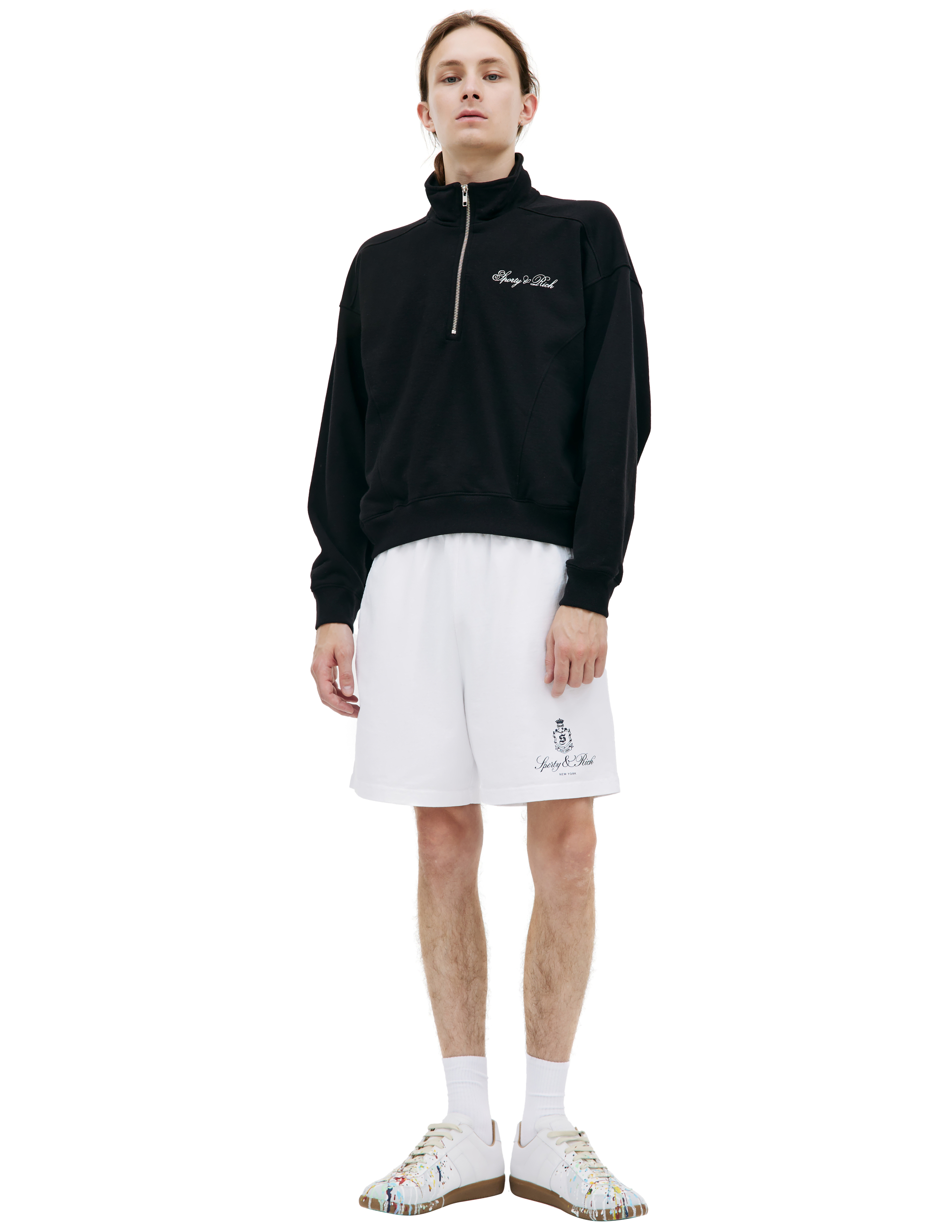 SPORTY & RICH Cursive zip up sweatshirt