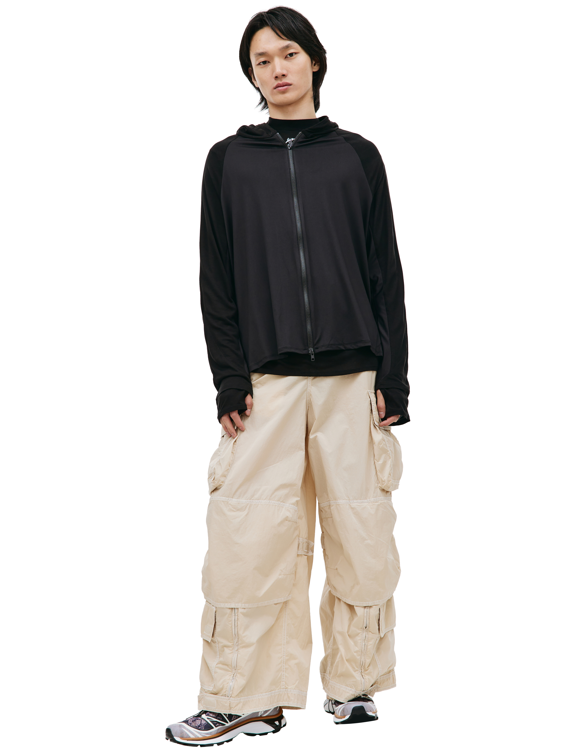 Post Archive Faction Black 5.0+ zipped hoodie