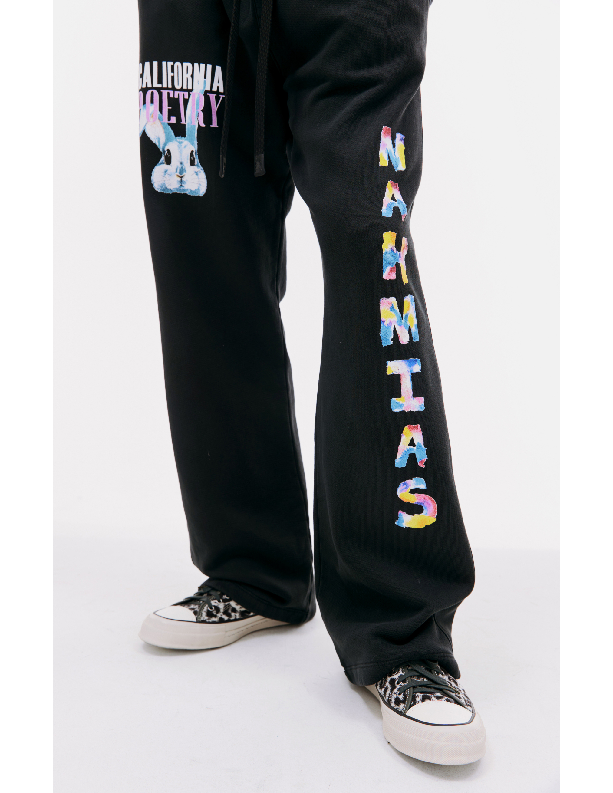Shop Nahmias Bunny Printed Sweatpants In Black