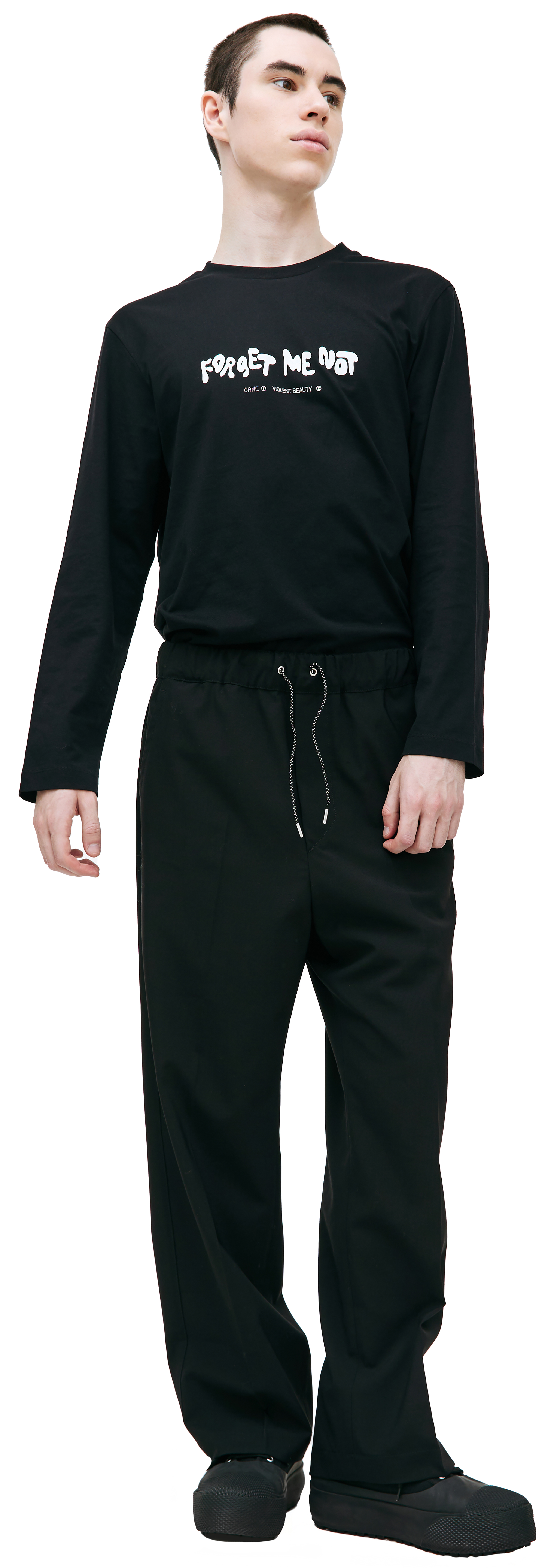 Buy OAMC men black base trousers for $510 online on SV77