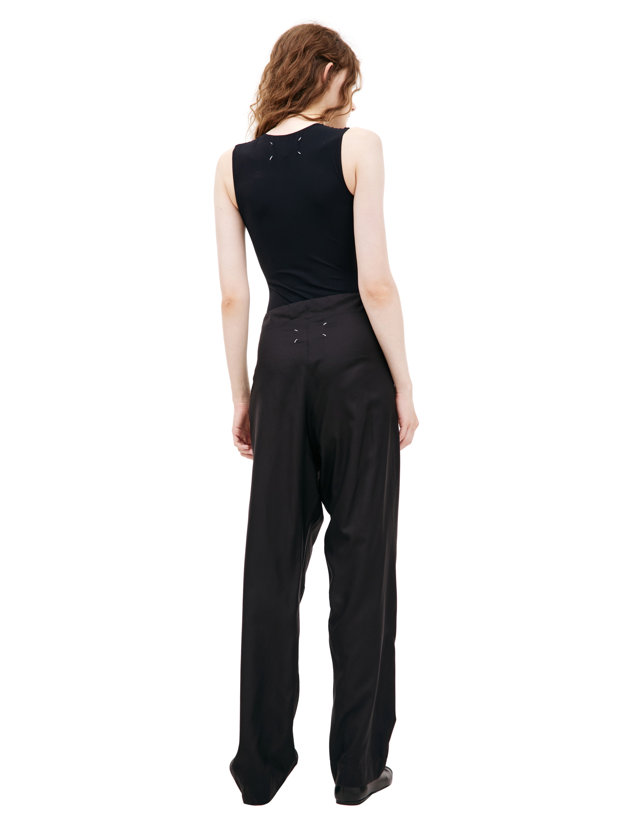 MAISON MARGIELA SILK STRAIGHT TROUSERS 