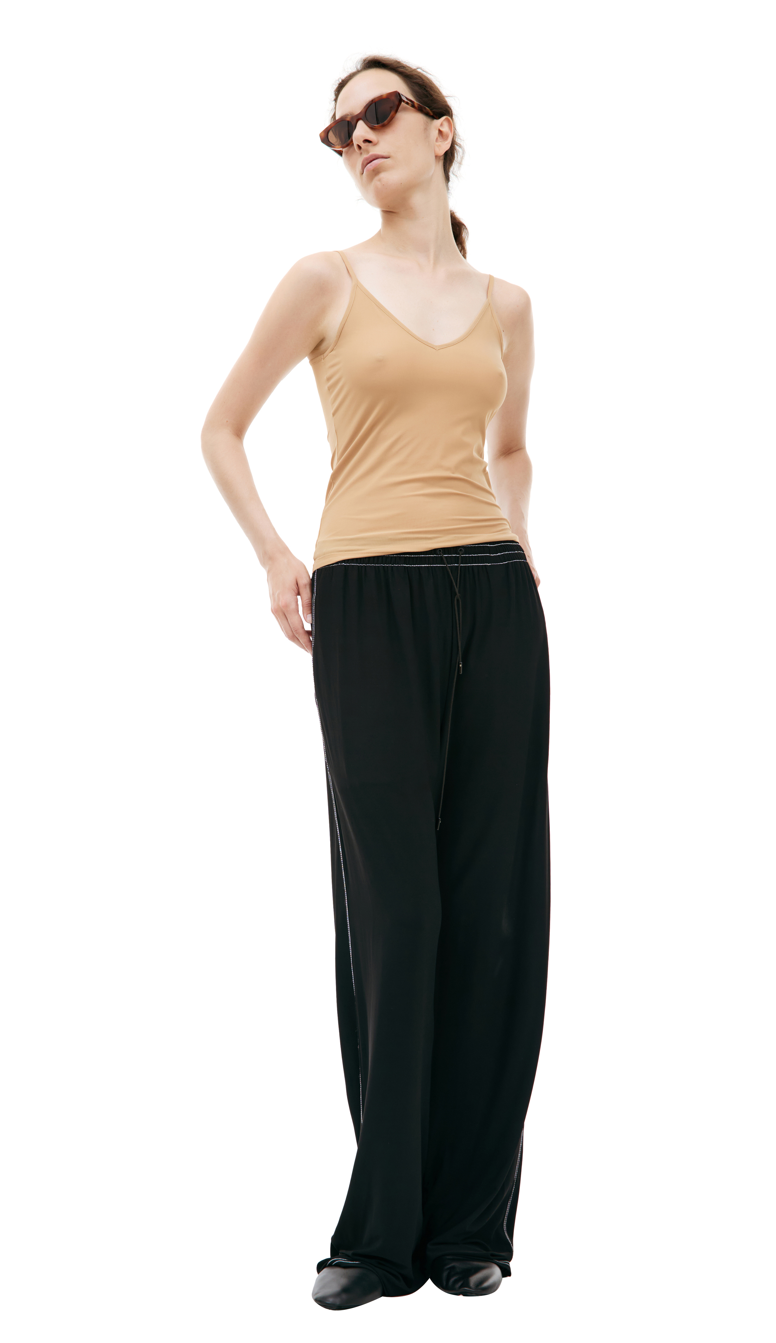Buy Jil Sander women beige v-neck top for $75 online on SV77