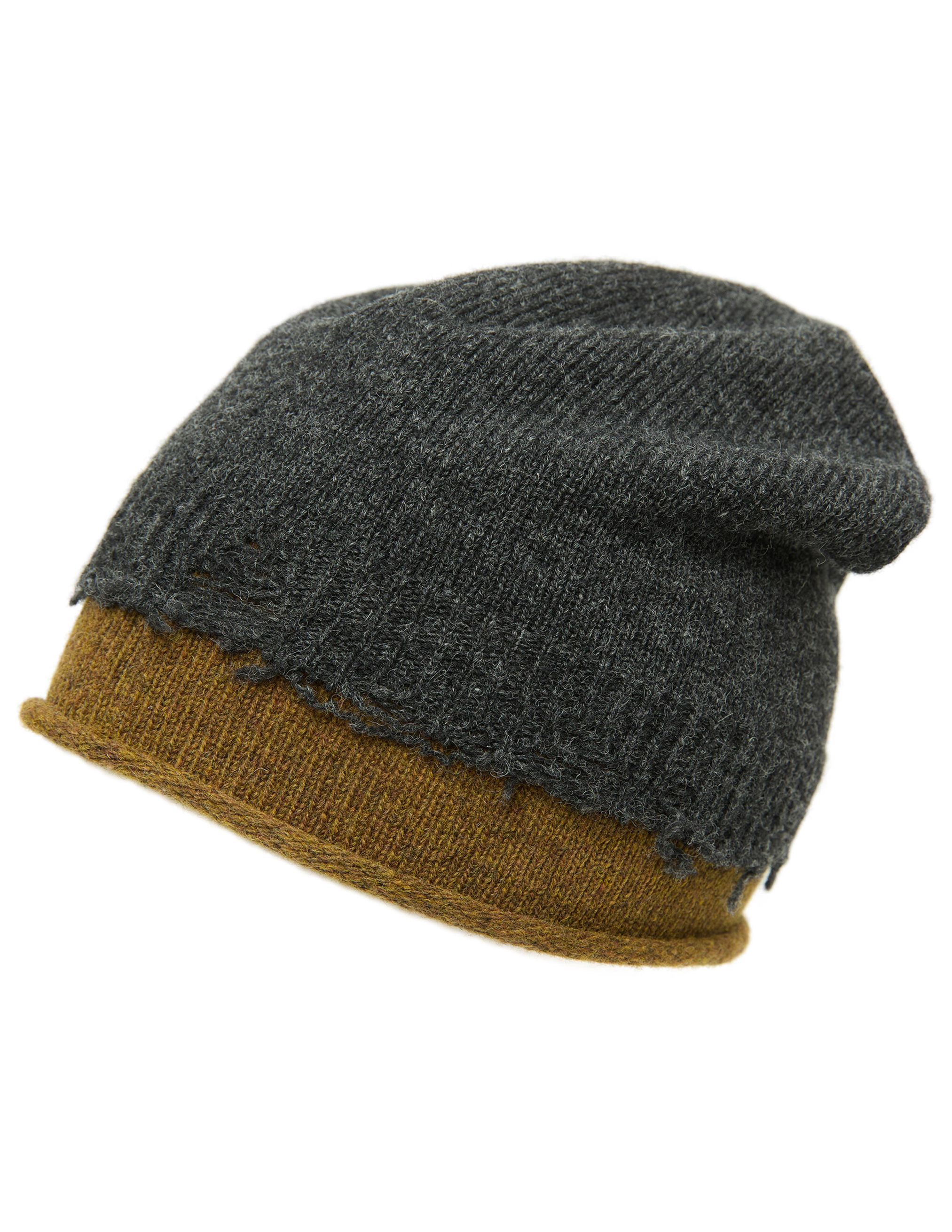 Y's Knitted Wool Beanie In Grey