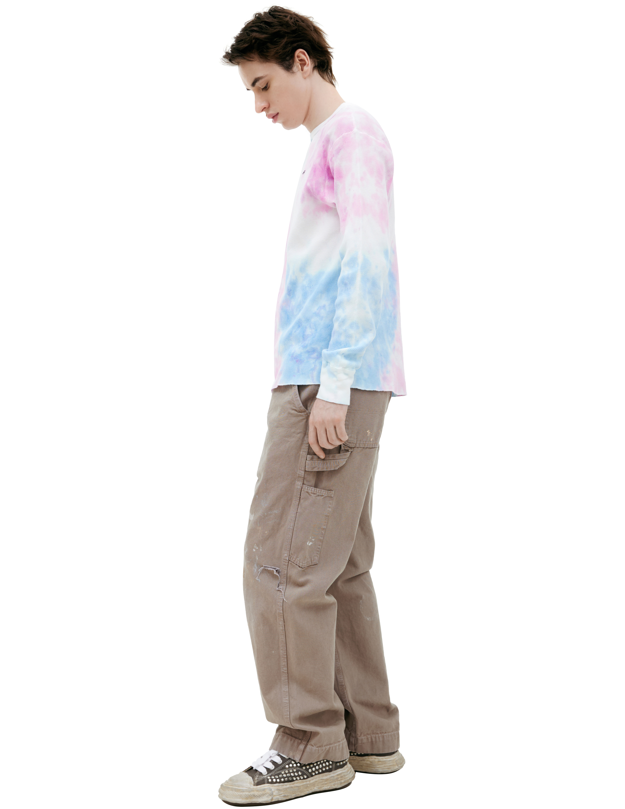 Saint Mxxxxxx Longsleeve With Streaks In Pink
