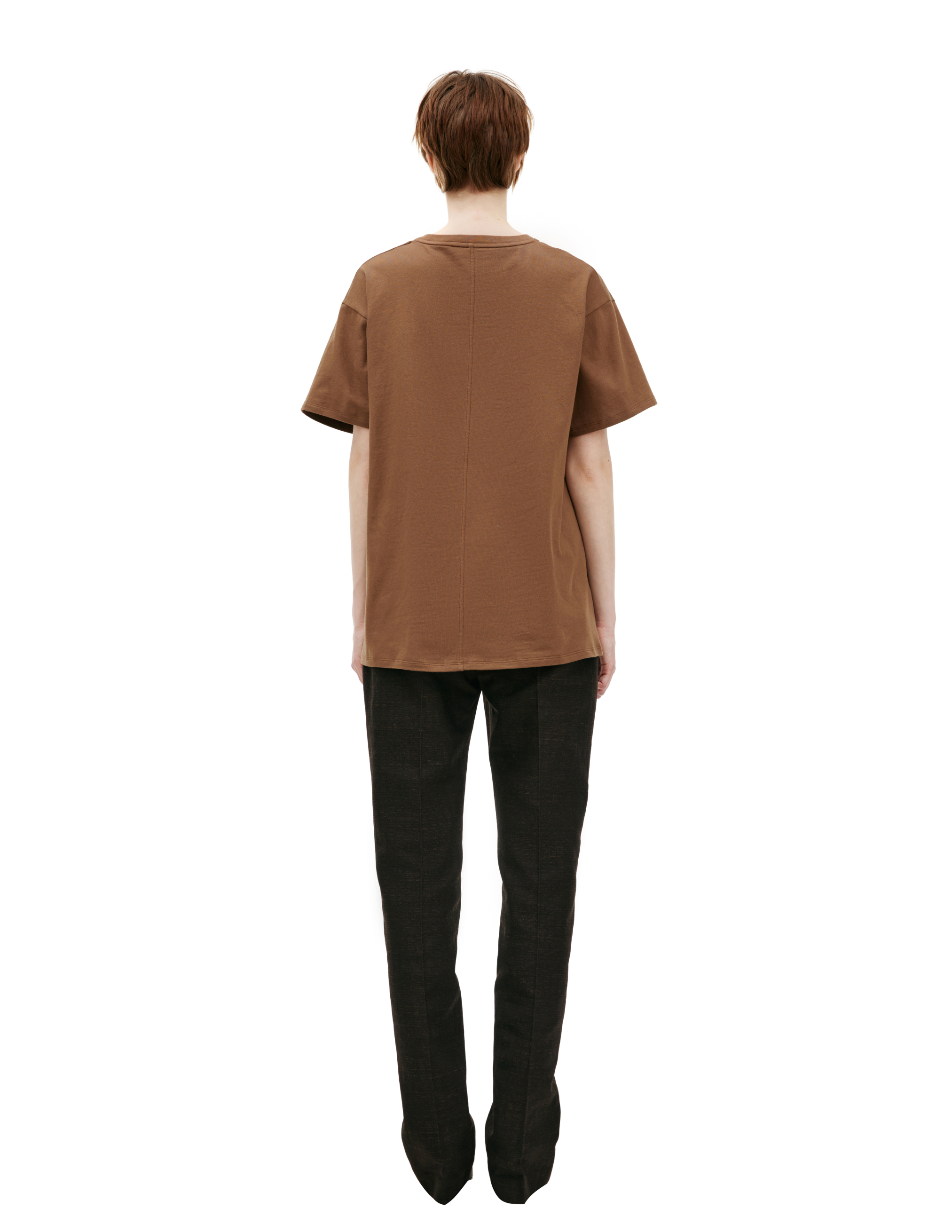 The Row Tori Cotton-jersey T-shirt In Brown