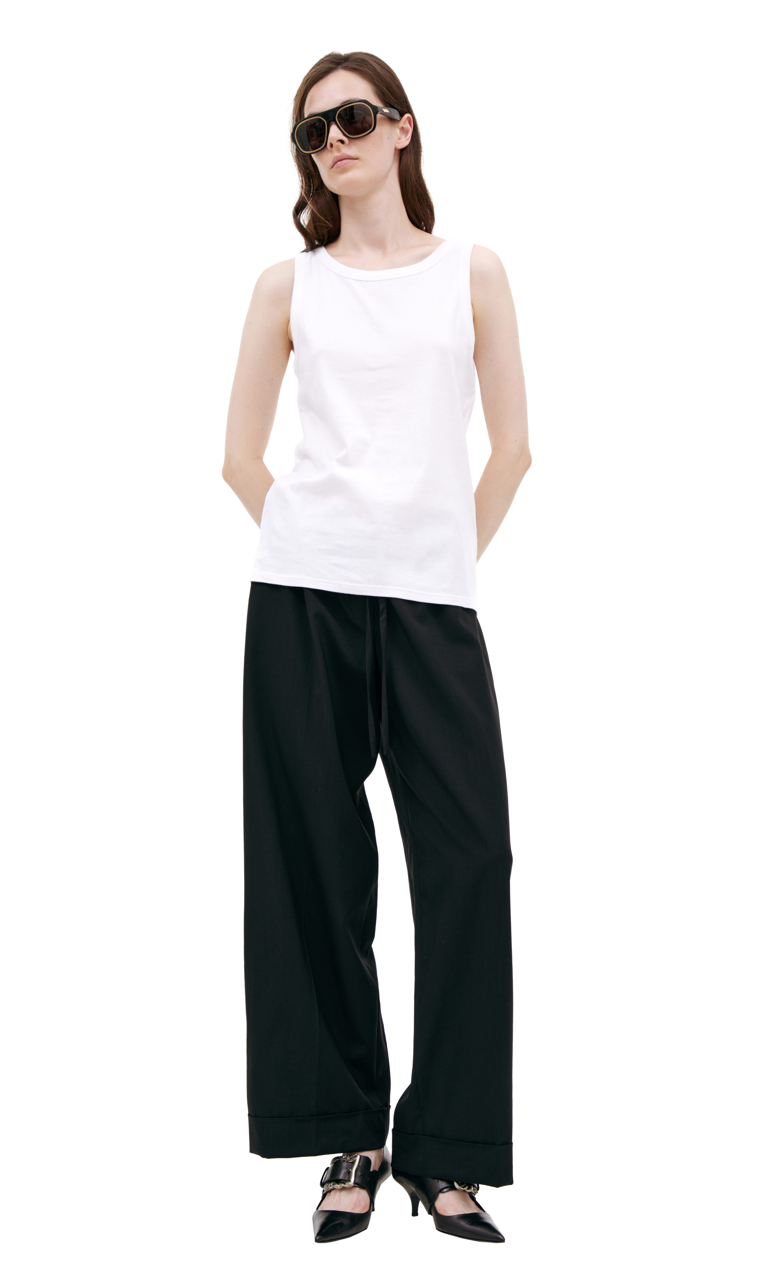 The Row White cotton top