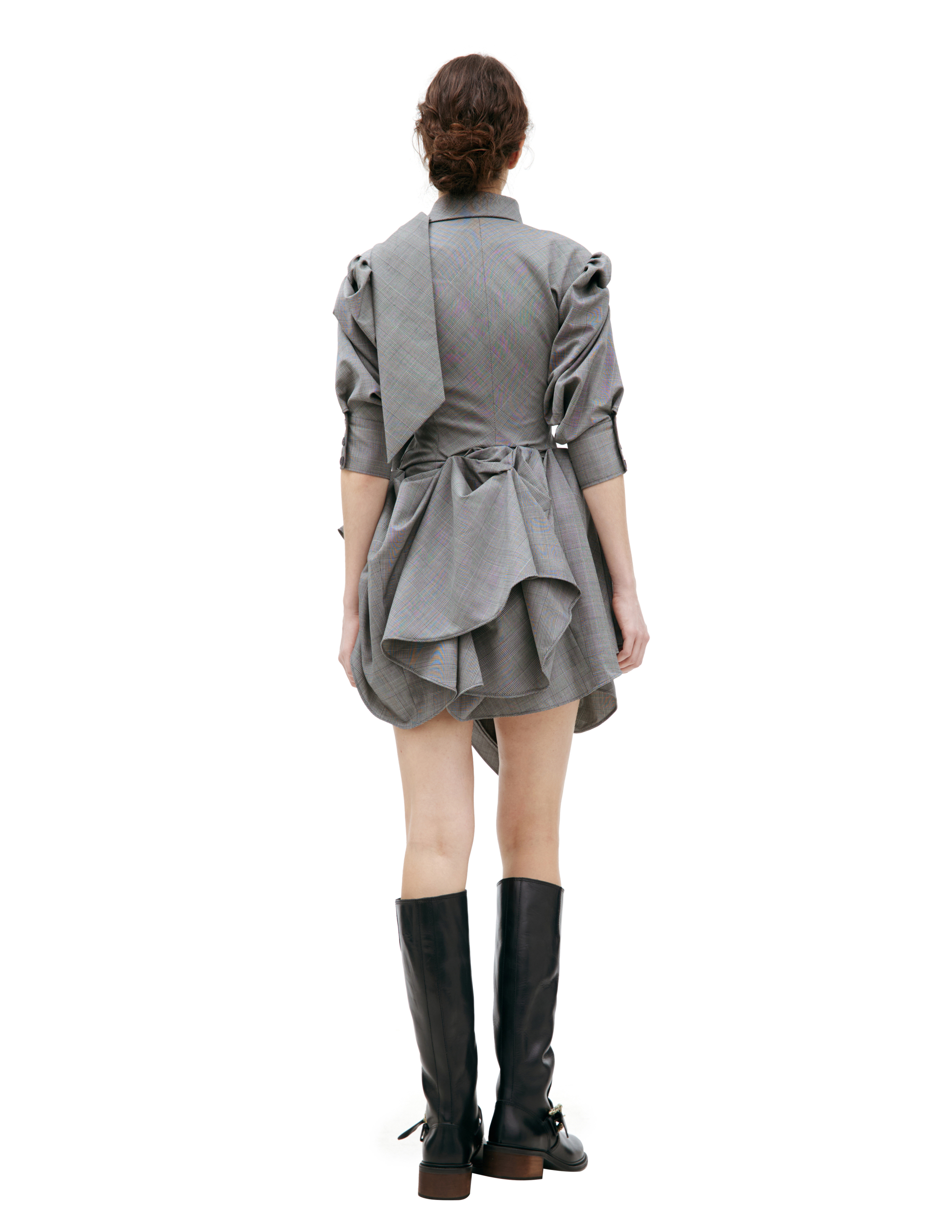 Enfants Riches Deprimes Wool Plaid Dress In Grey