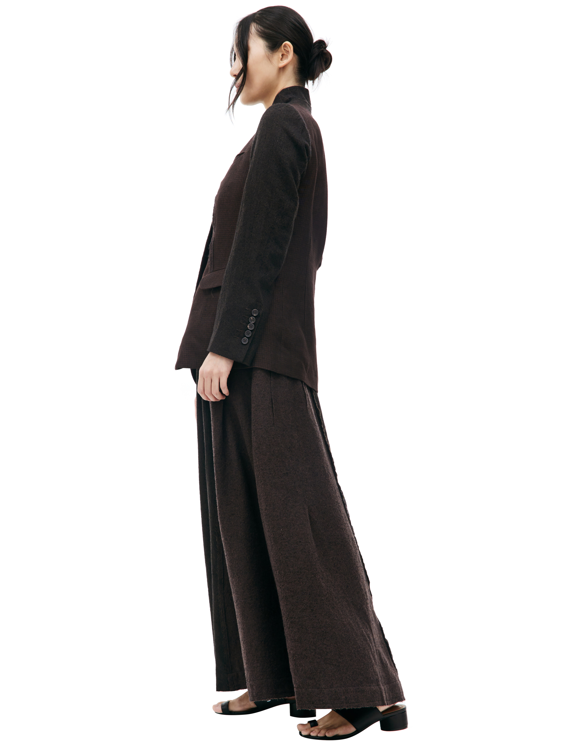 Shop Ziggy Chen Stand Collar Wool Blazer In Black