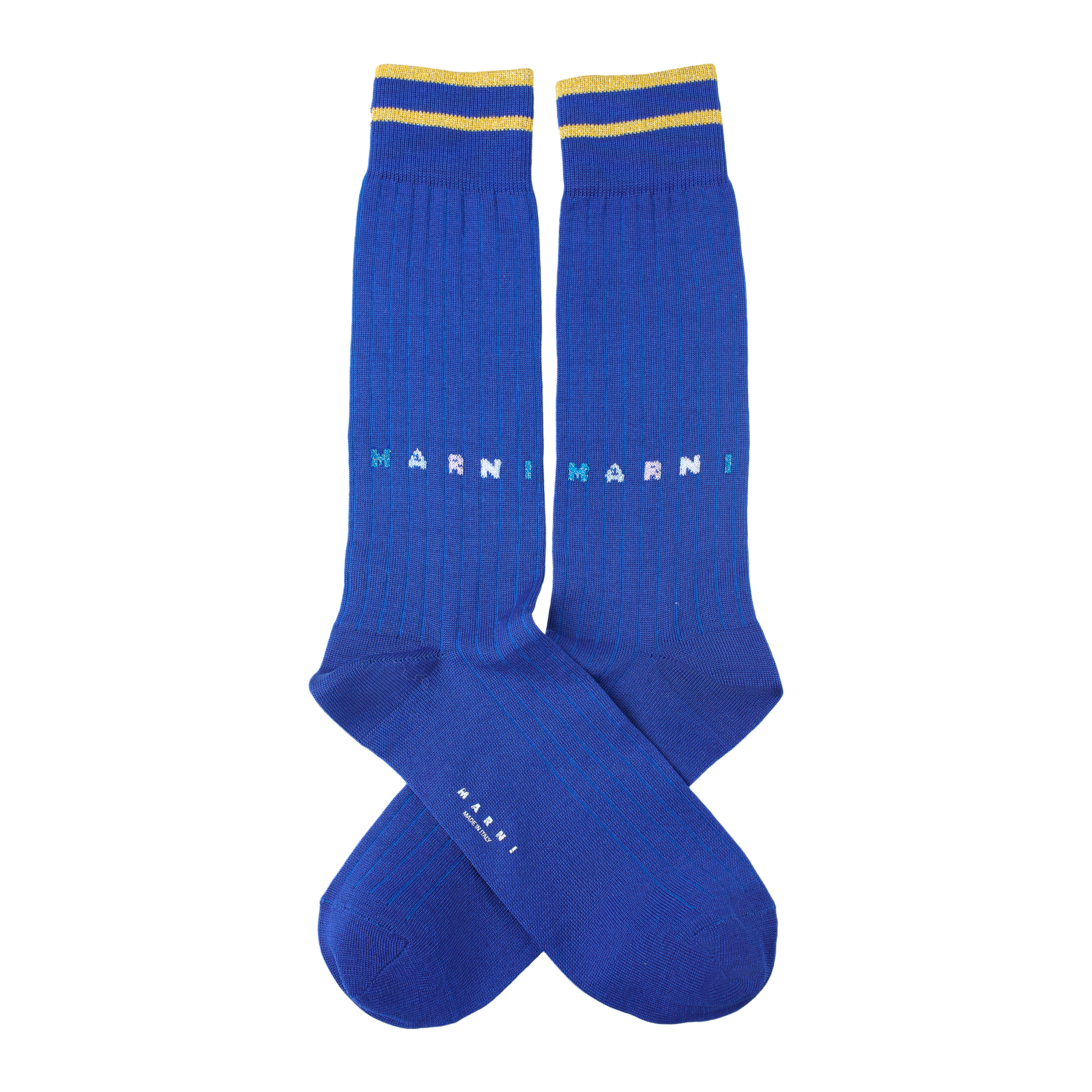 Shop Marni Blue Cotton Socks