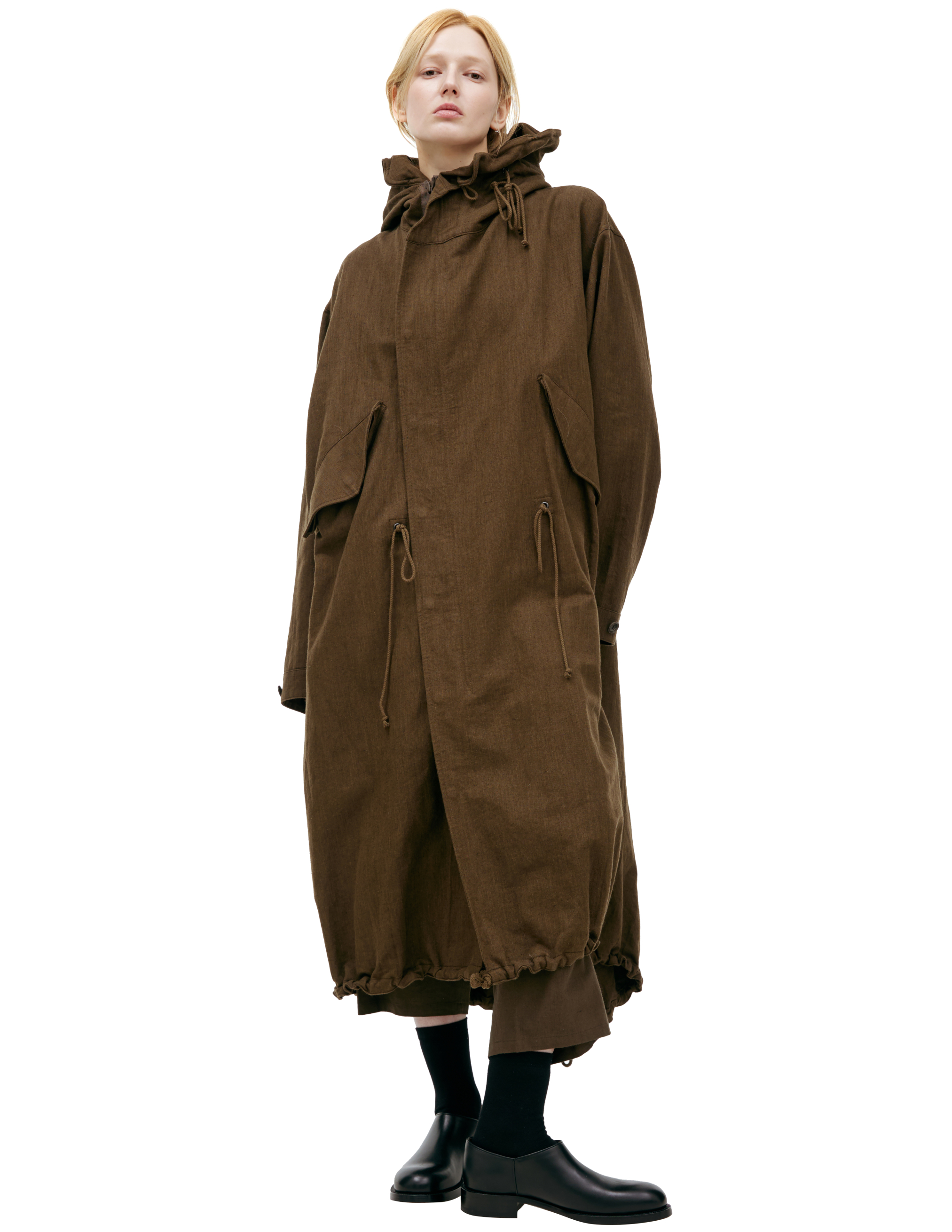Y's Oversize Parka With Hood In Khaki