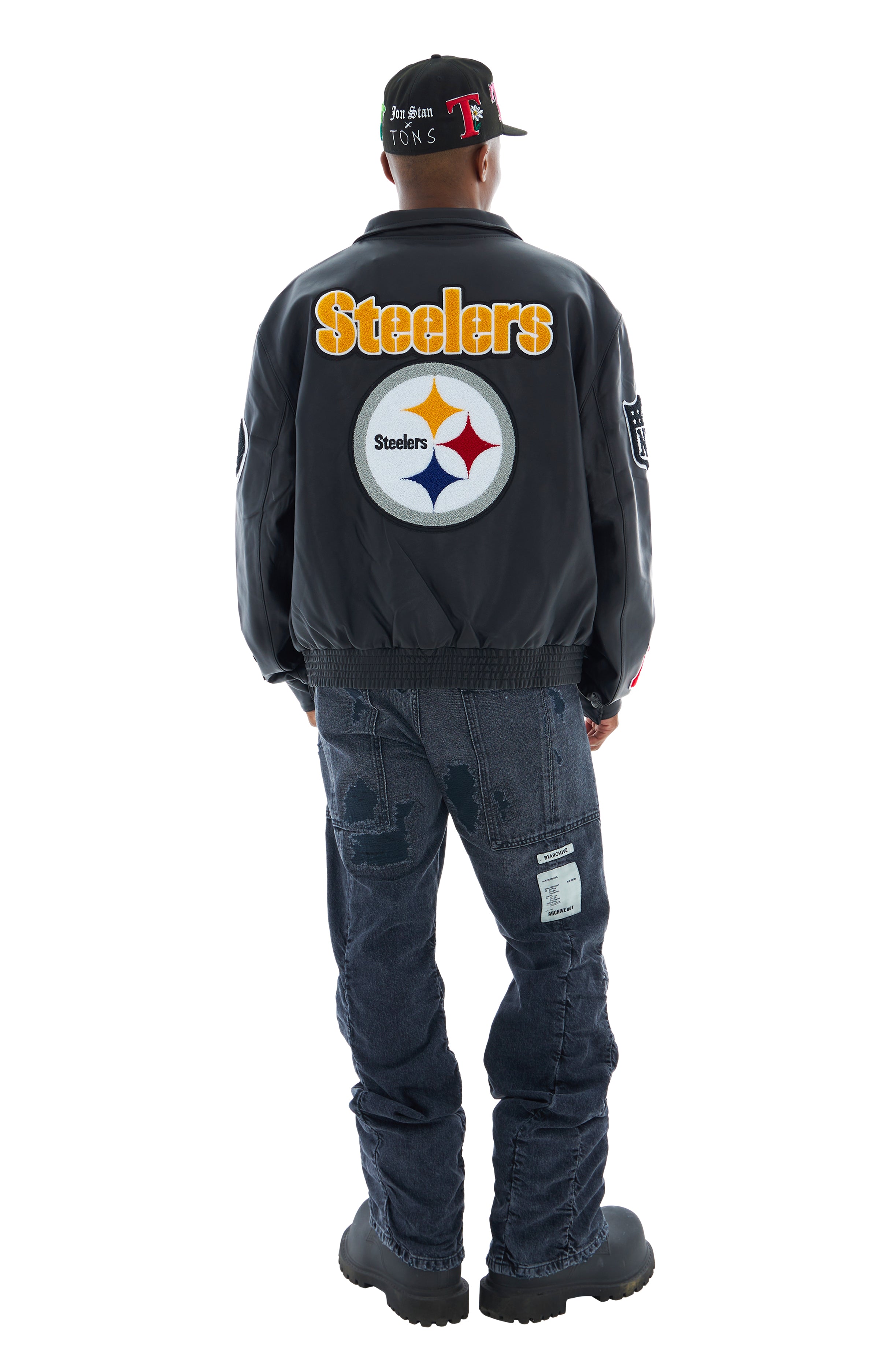 Jeff Hamilton Steelers Bomber Jacket In Black