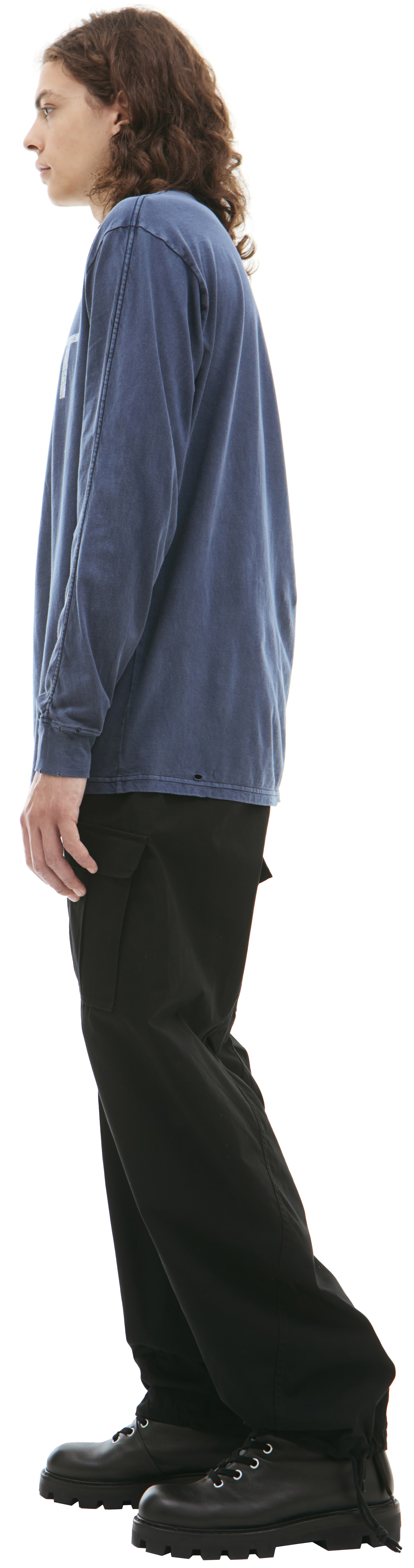 Buy Undercover men blue 'zncit' print longsleeve for $242