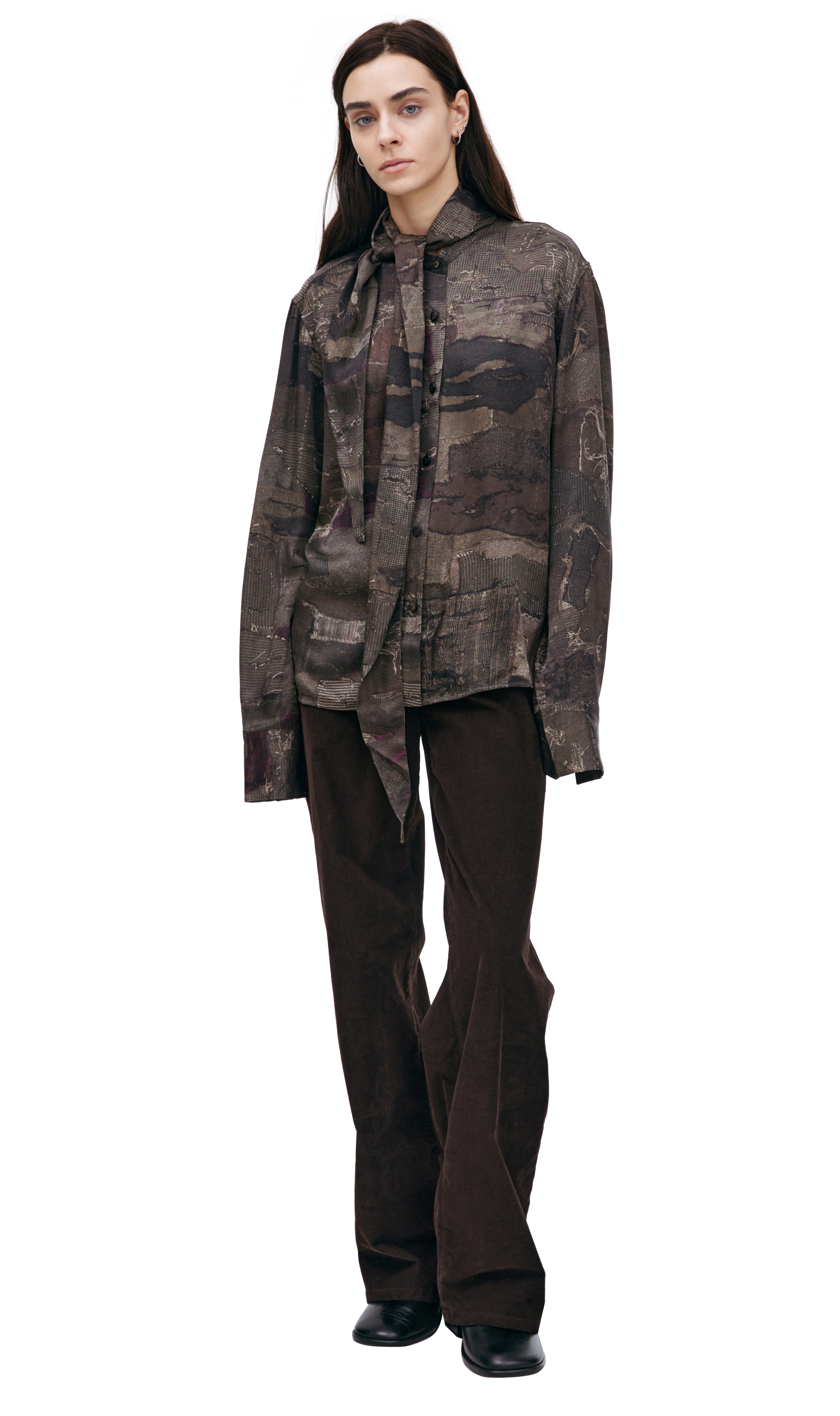 Ziggy Chen Monoprint Blouse In Multi