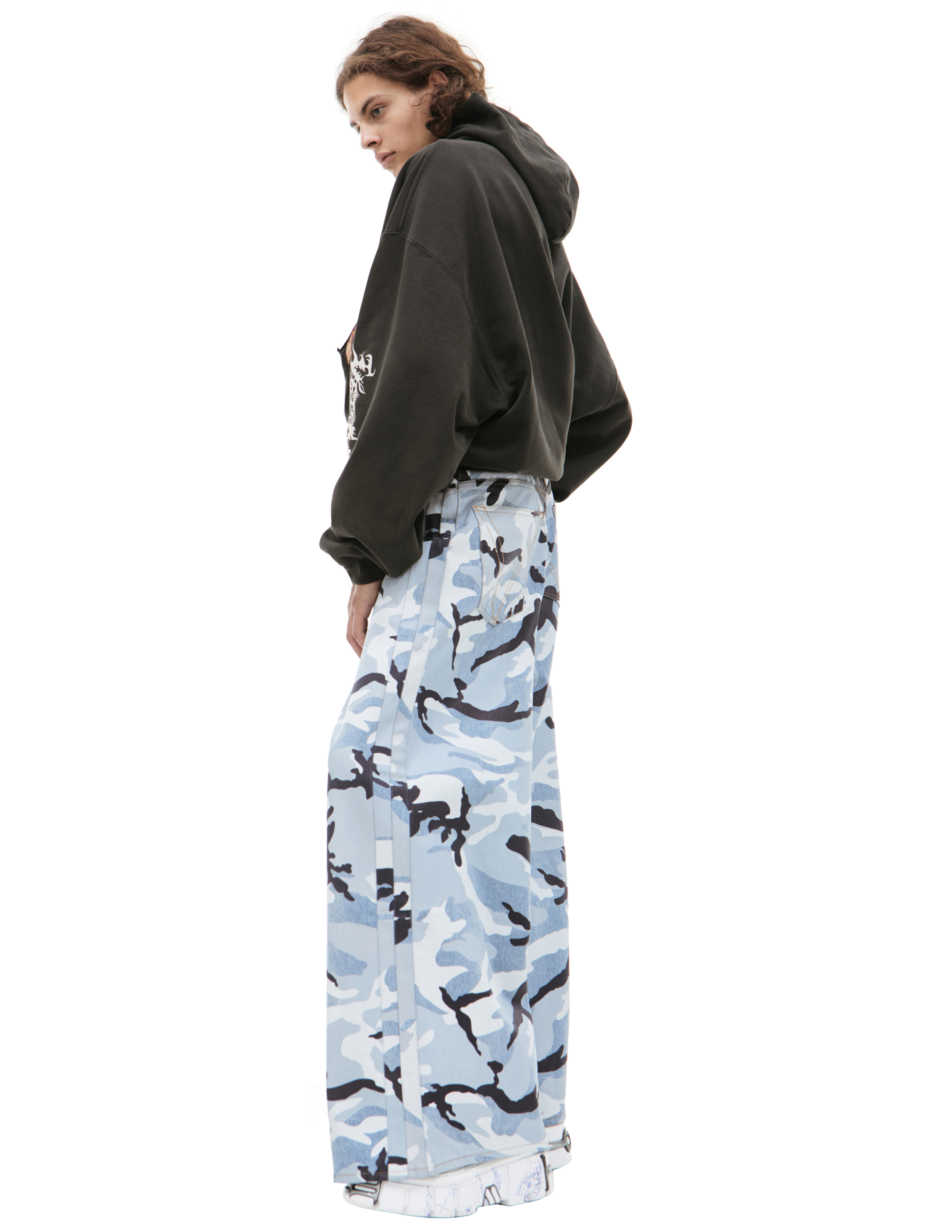Vetements Blue Camo Big Shape Jeans In Blue