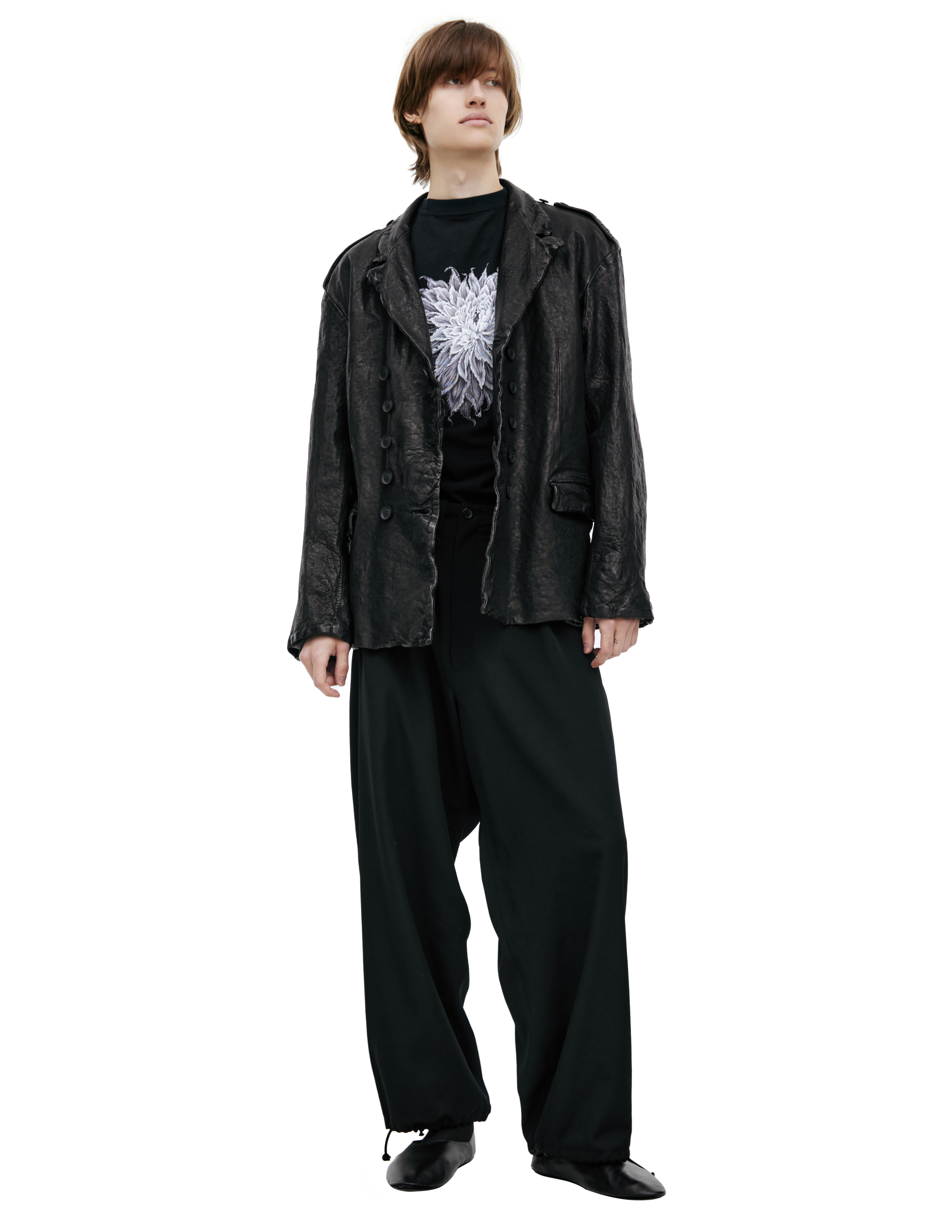 Yohji Yamamoto Leather Jacket With Buttons