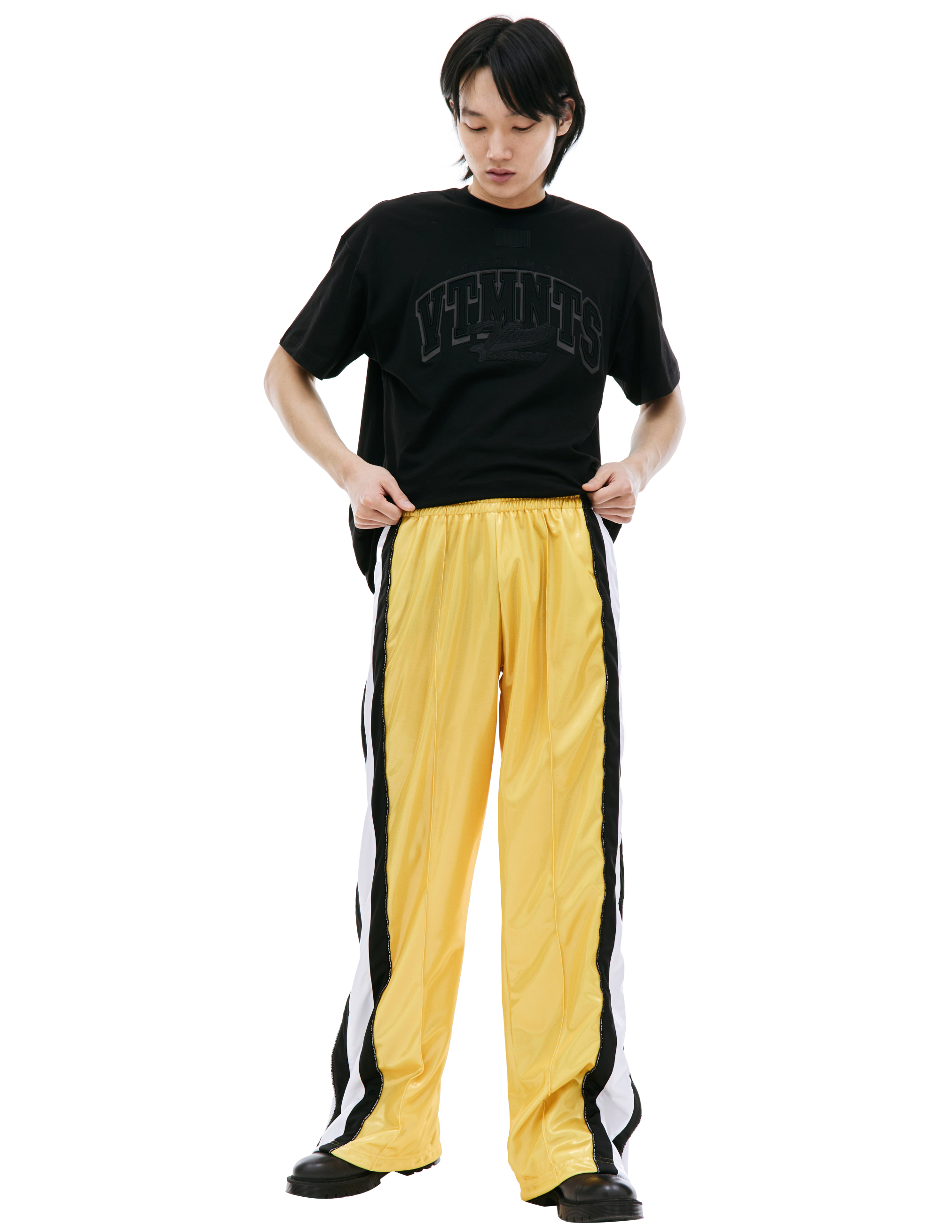 Vtmnts Trousers With Side Stripes In Yellow