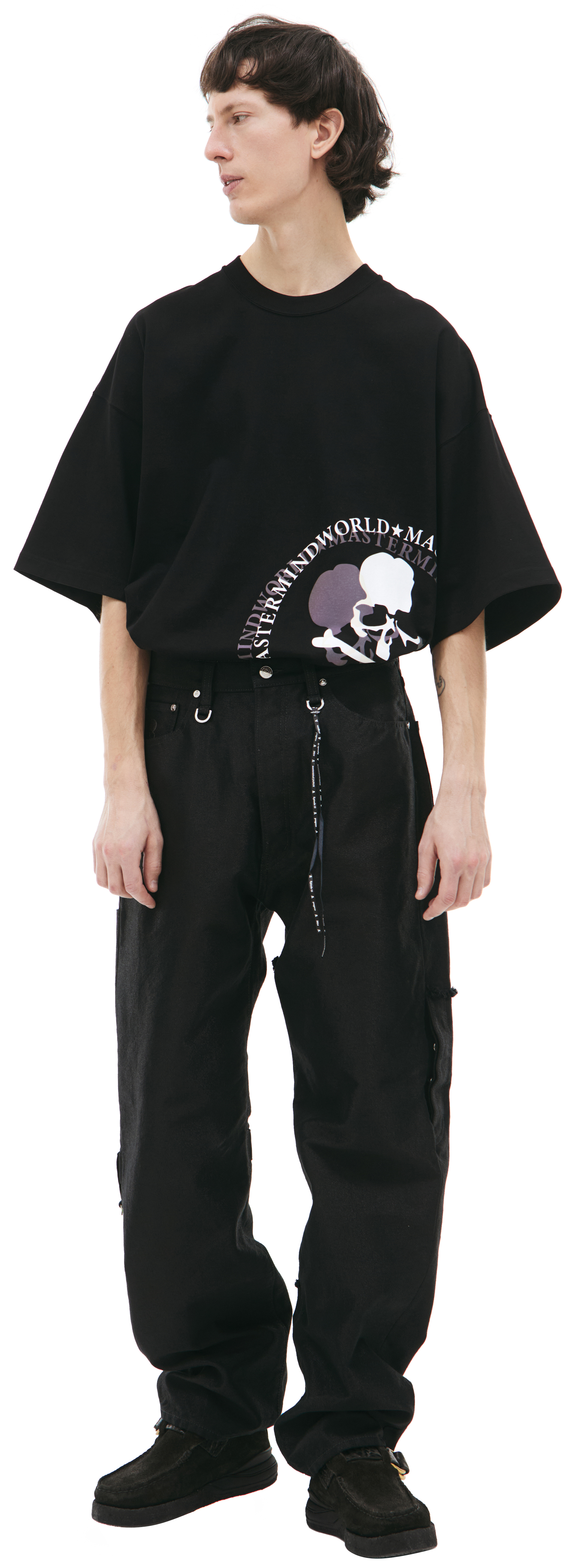 Skull Jeans 黒 ピーコート Jnco Jeans Est. 1985 Men's Black Embossed Flaming Skull