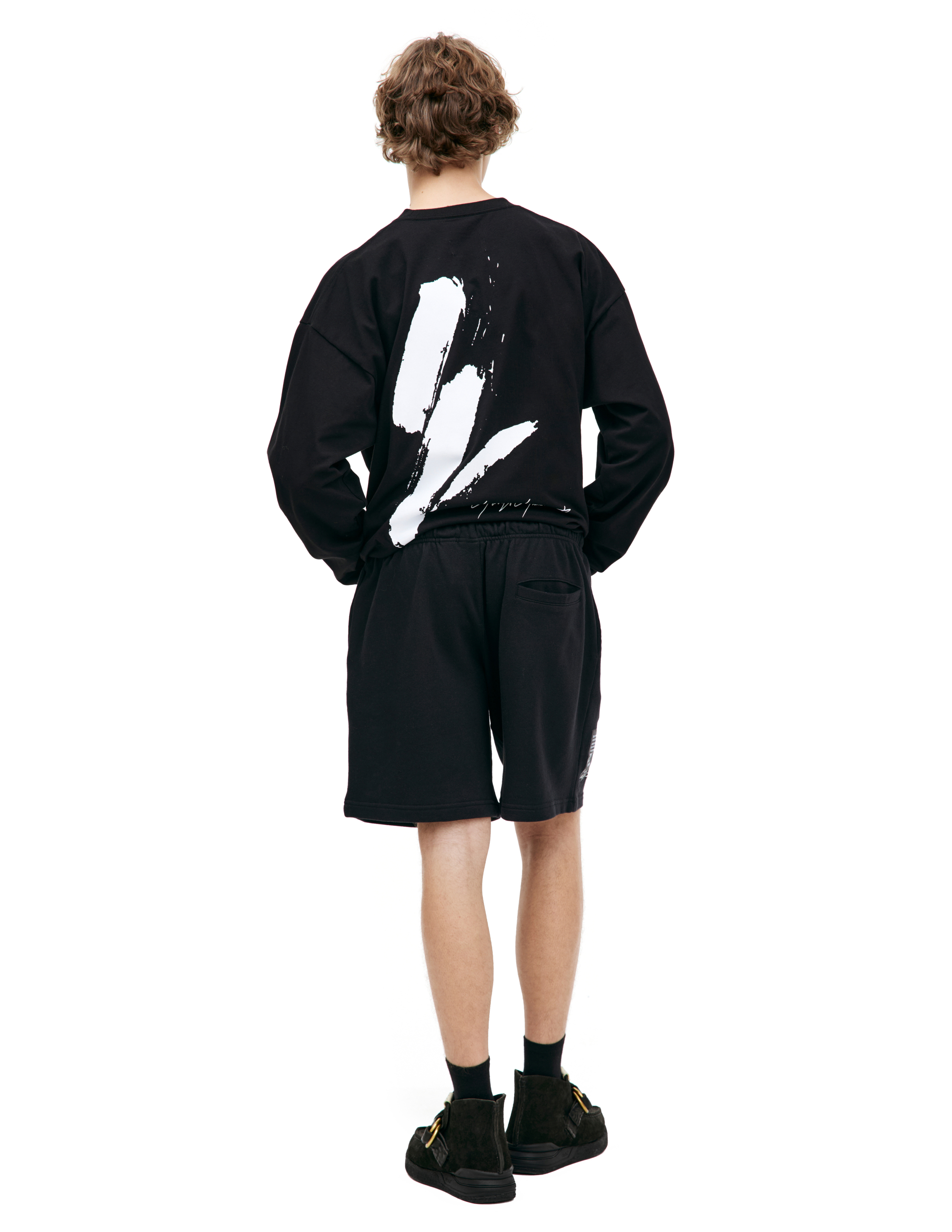 Yohji Yamamoto Х New Era Printed Longsleeves In Black