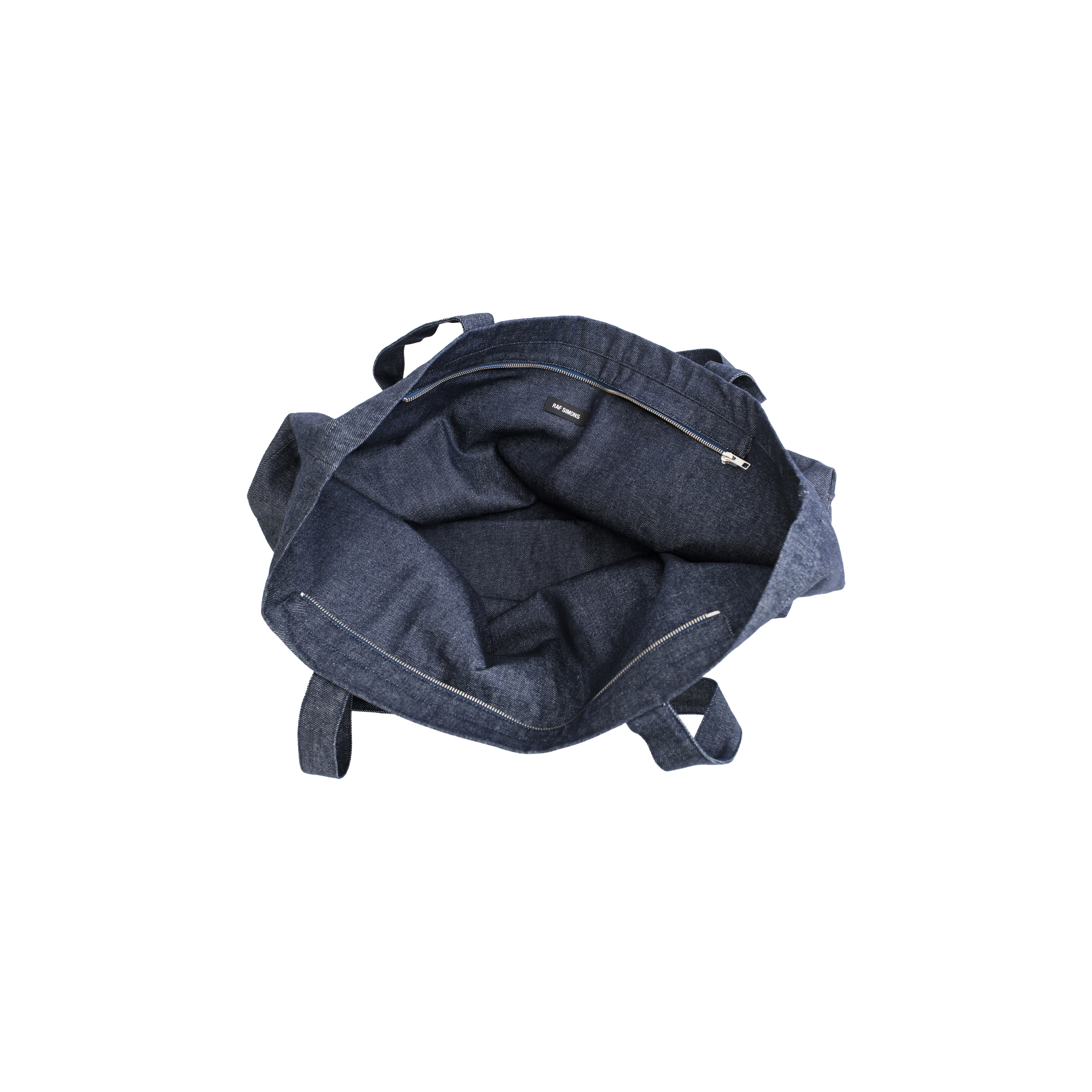RAF SIMONS LOGO DENIM TOTE BAG