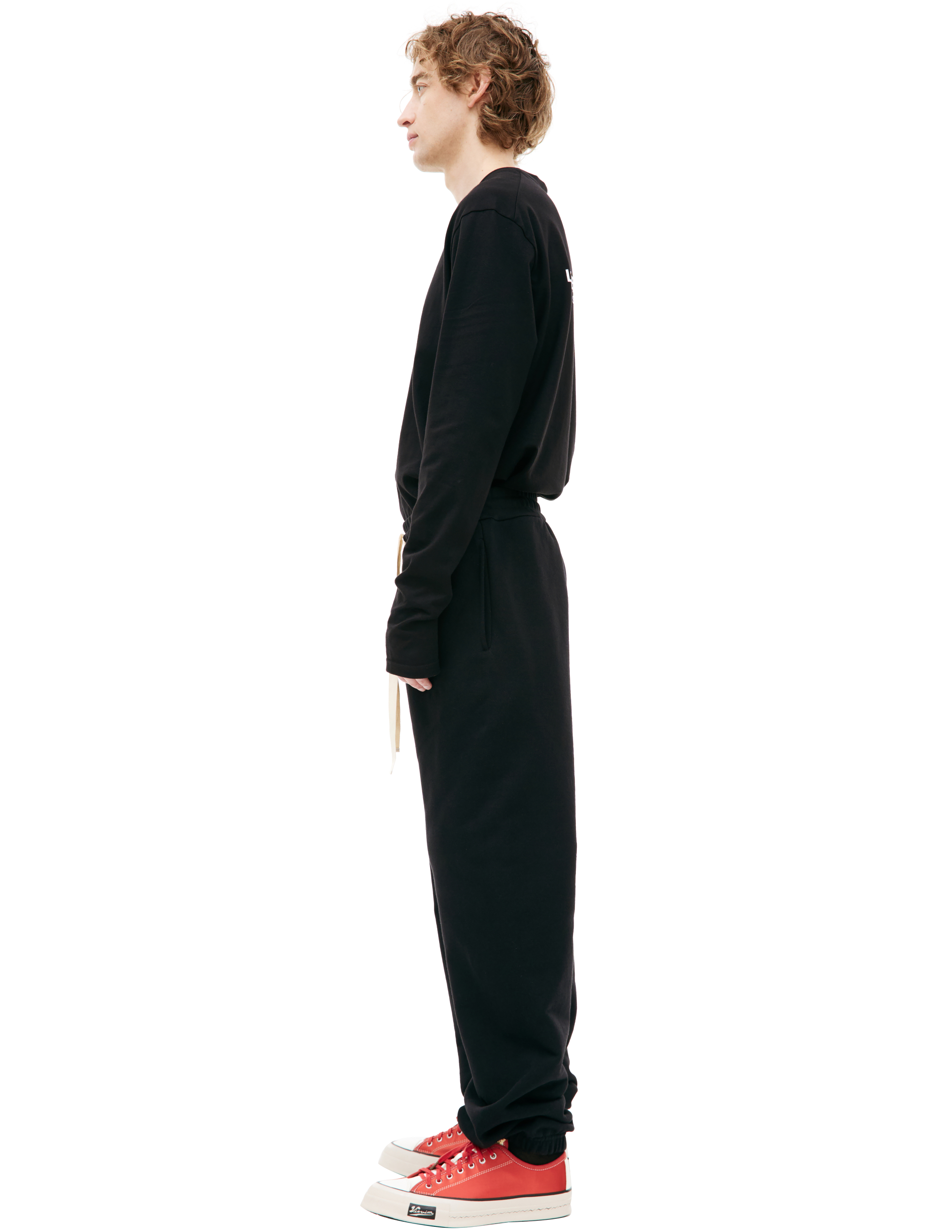 Shop Jil Sander Black Cotton Sweatpants