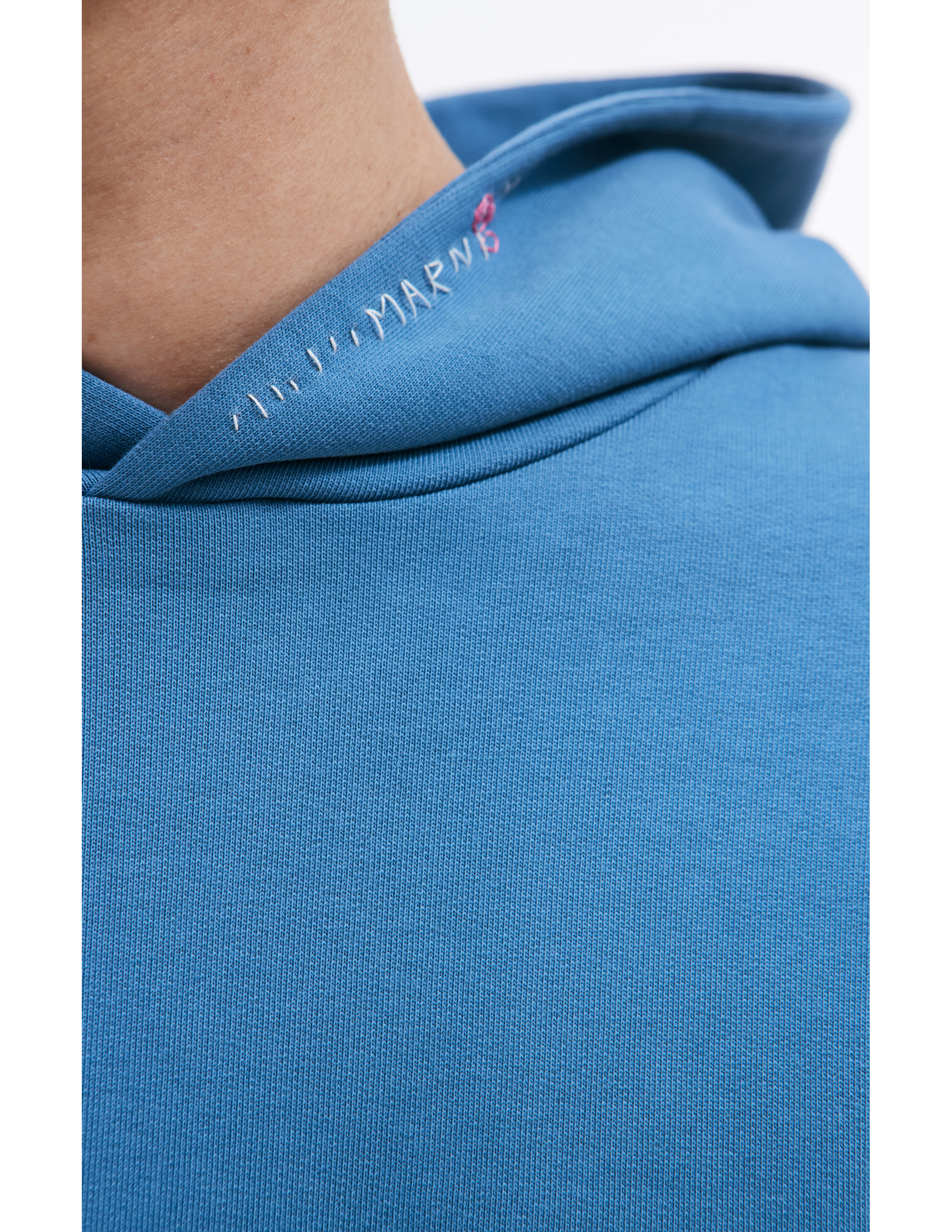 Marni Cotton Hoodie With Side Zips In Navy Blue