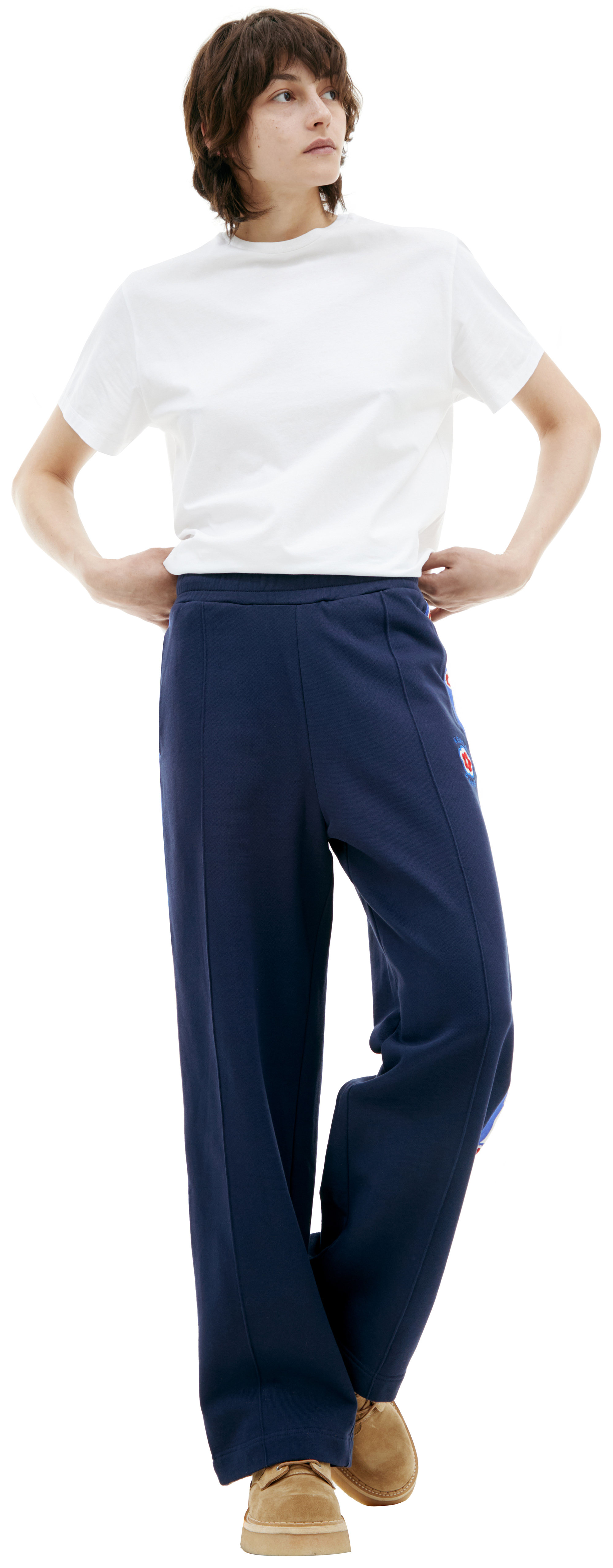 Buy KENZO women blue trousers with stripes for $204 online on SV77