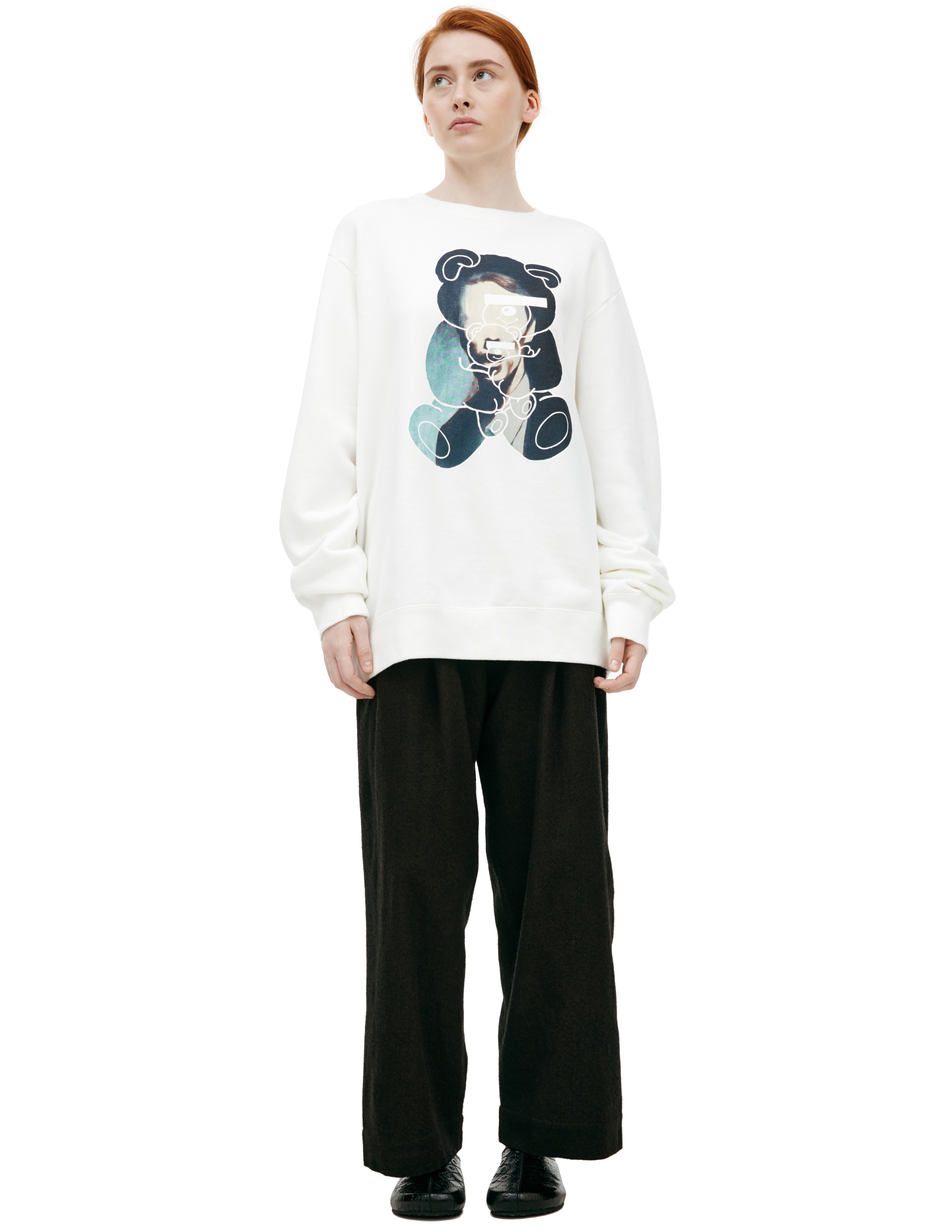 White sweatshirt with print