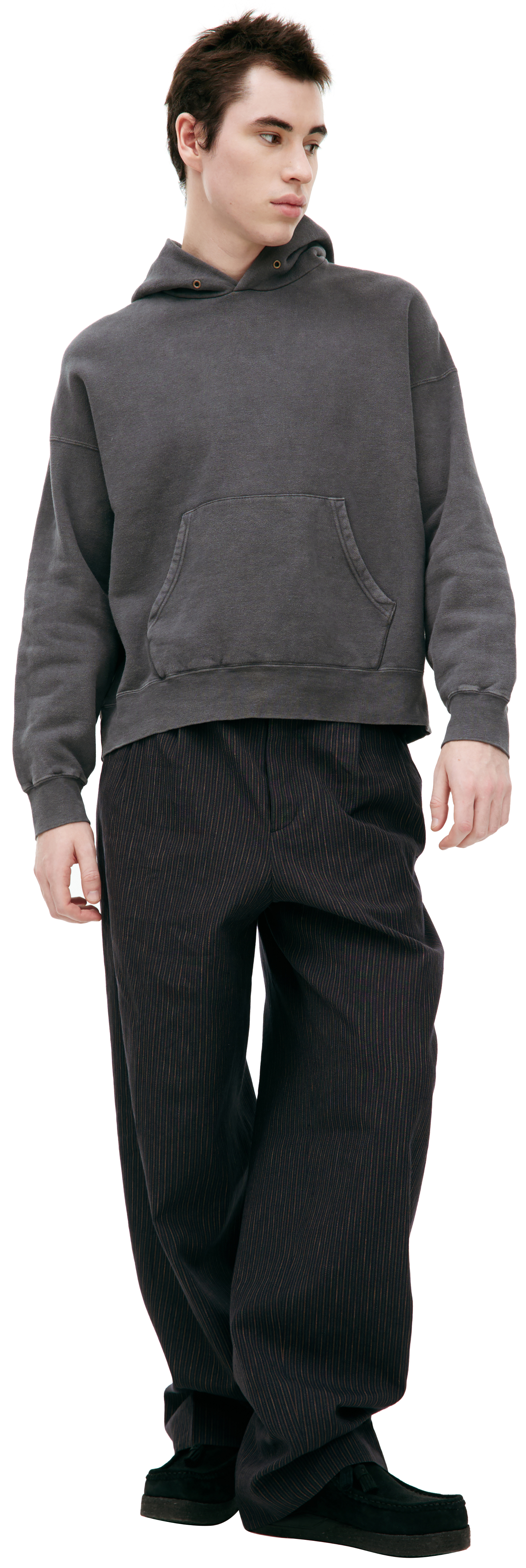 Buy visvim men grey hoodie with patch pocket for $830 online on