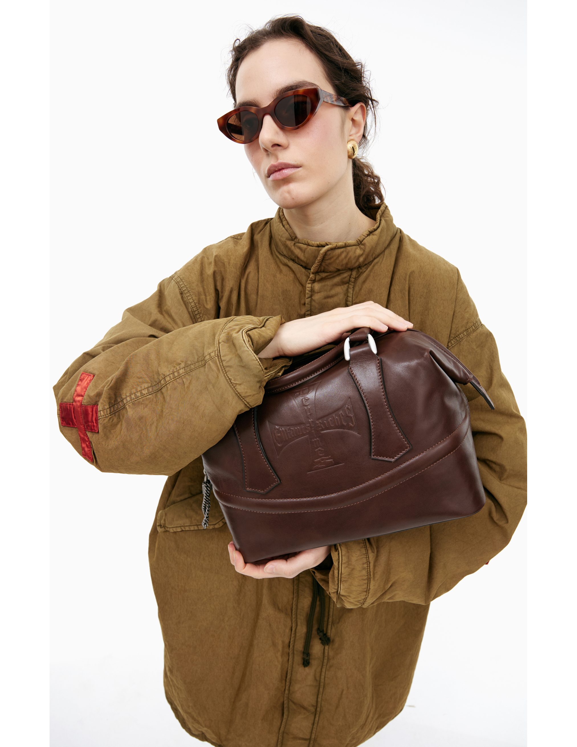 Enfants Riches Deprimes Jacket With Crosses On The Sleeves In Khaki