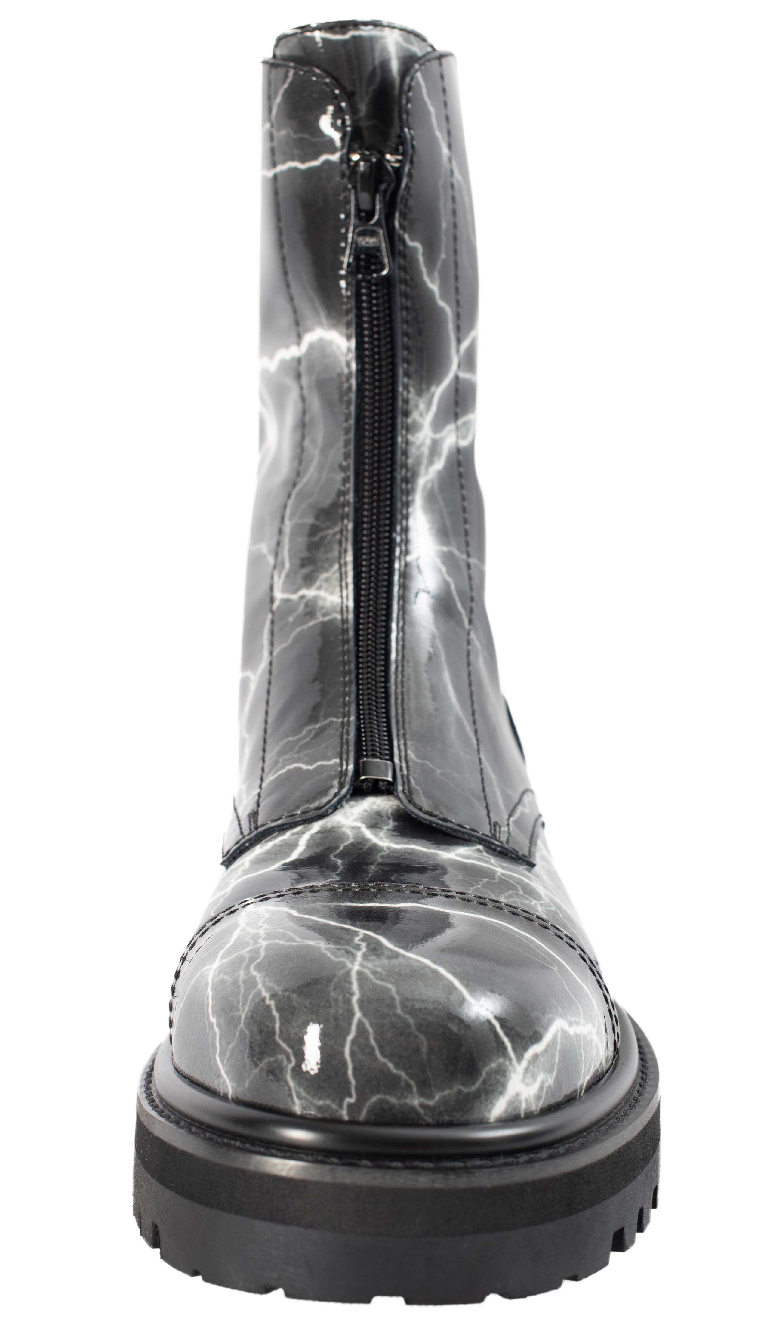 Buy VETEMENTS men black leather boots with zipper for $1,045