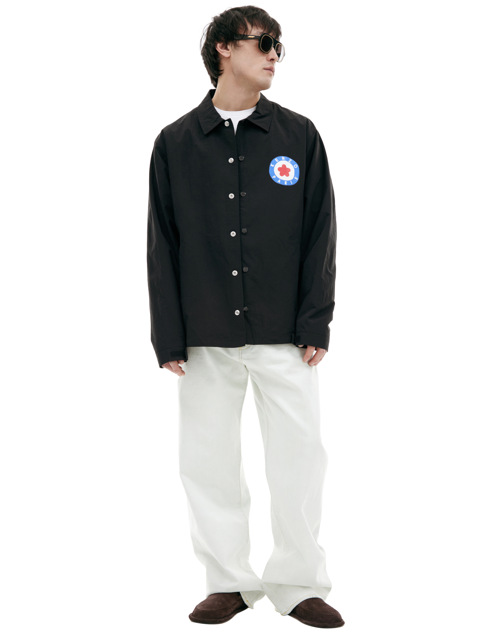 Shop Kenzo Black Button-down Jacket